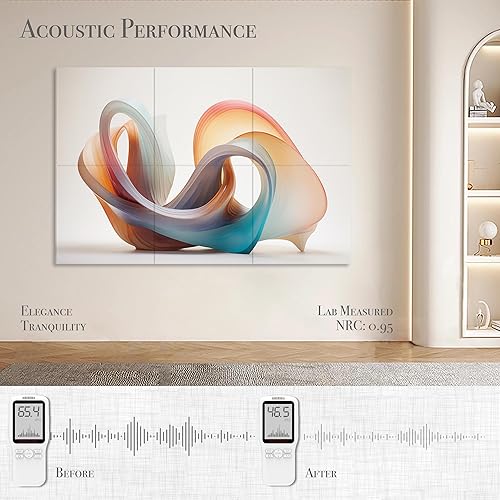 Miniatura 87 de Paquete de 8 paneles acústicos, paneles de pared insonorizados, paneles de absorción de sonido de 48 x 32 pulgadas, paneles de pared acústicos