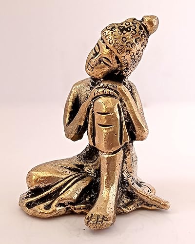 Miniatura 5 de GURU JEE Buda de latón descansando pequeño Buda Showpiece Decoración del hogar Ídolo Estatua de metal Figurilla Murti Estatua budista tibetana