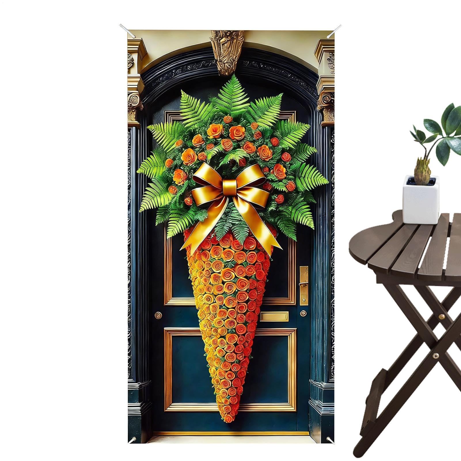 Letreros divertidos de primavera y decoración de Pascua para puerta principal 90x180cm