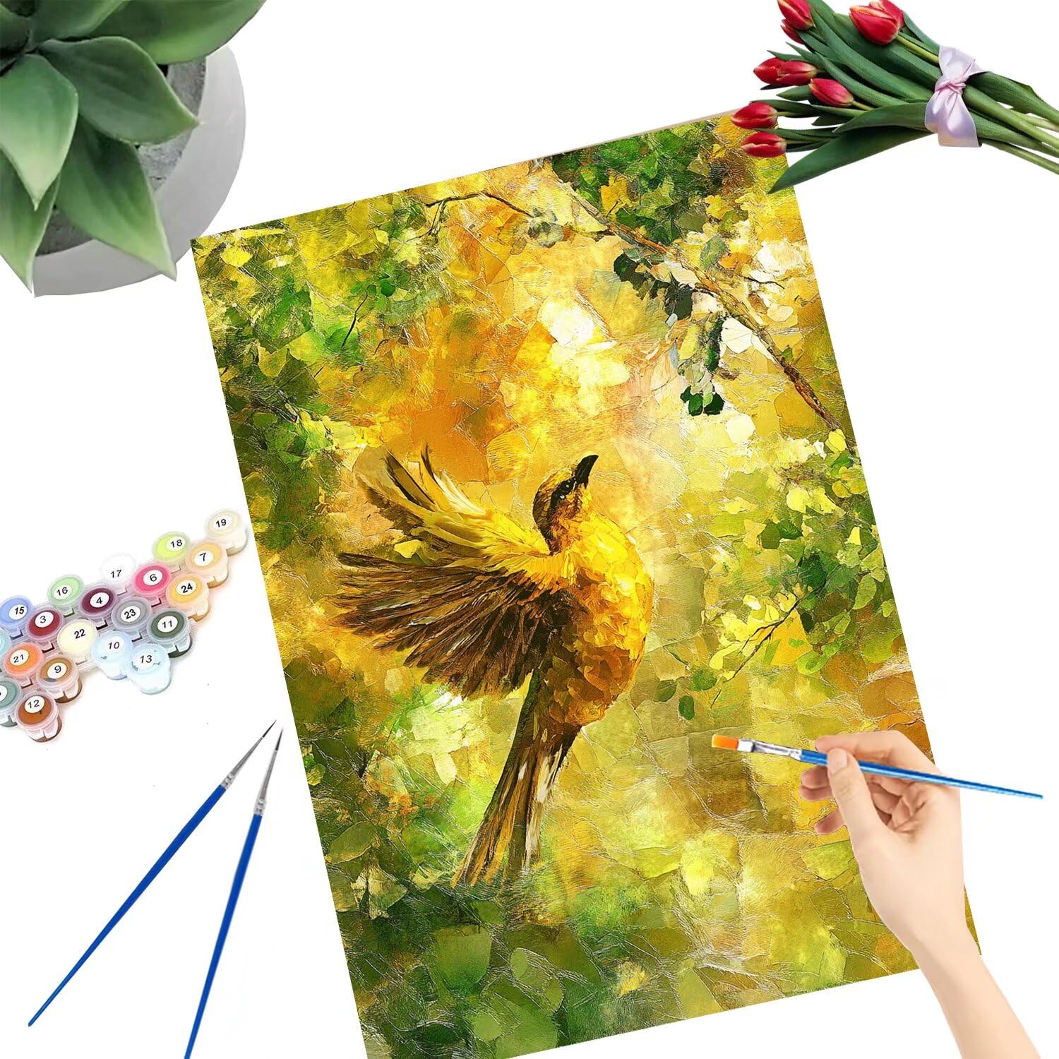 Pintar por Numeros Adultos pintar por numeros niños manualidades niños 10 años, DIY Pintar por Números de Pincel y Pintura acrílica Decoraciones para el Hogar Manualidades, sin Marco 60x80cm C-10