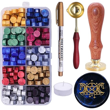 SWANGSA Triple Moon Goddess Wax Seal Stamp Kit: Perfect Embellishment for Invitations...