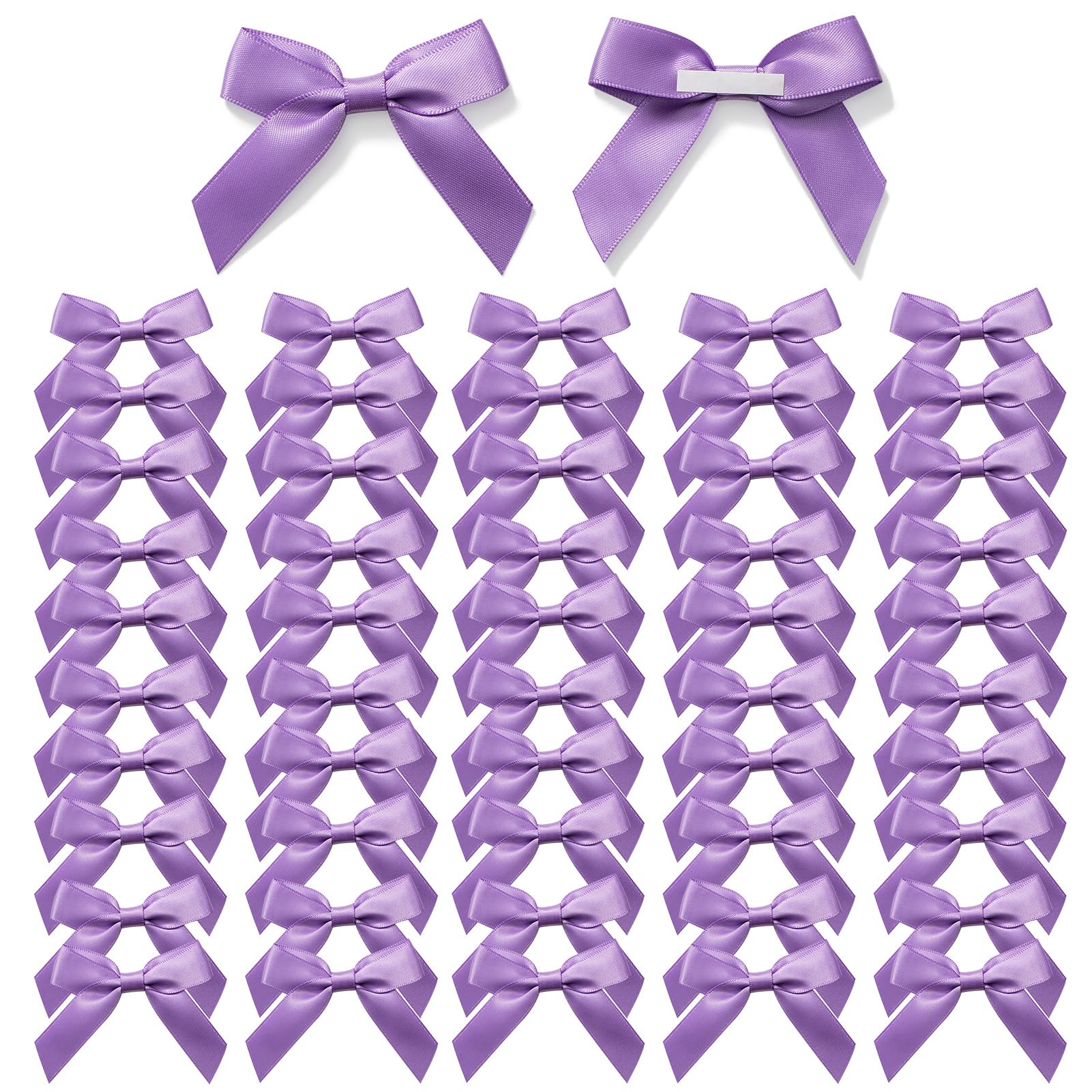 MORSUNBELA Schleifen Deko Geschenkschleifen Selbstklebend Geschenk Schleife für Hochzeit Weihnachten Valentinstag Dekoration Karte Herstellung 50 Stück