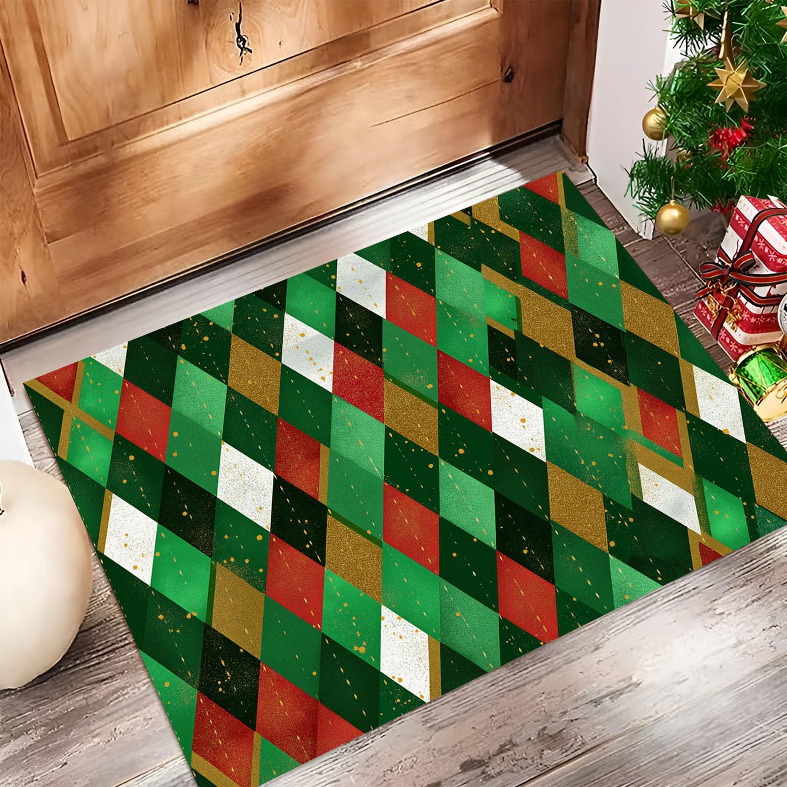 Tapis de sol respectueux de l'environnement vert émeraude lavable