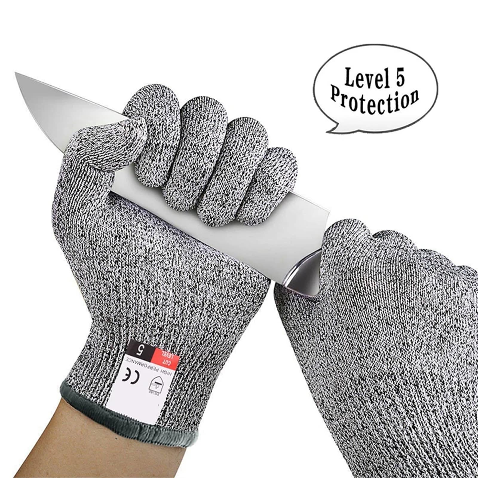 S de sécurité anti-coupures HPPE niveau 5, haute résistance, for l'industrie, le jardinage, les rayures, la découpe du verre et autres usages Excellent Confort(Small)