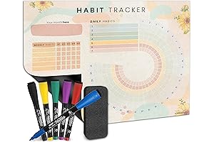 Habit Tracker Whiteboard with Fridge Magnet
