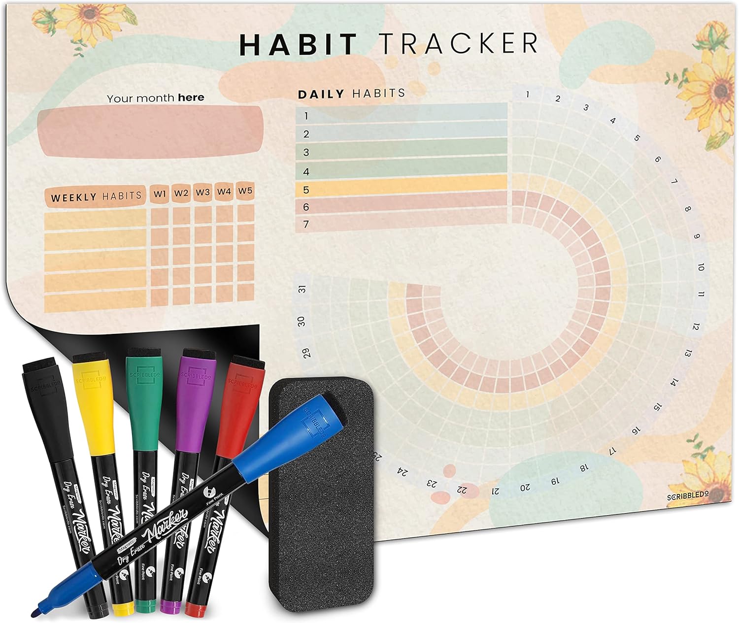 Habit Tracker Journal Workout Motivation Fridge Calendar