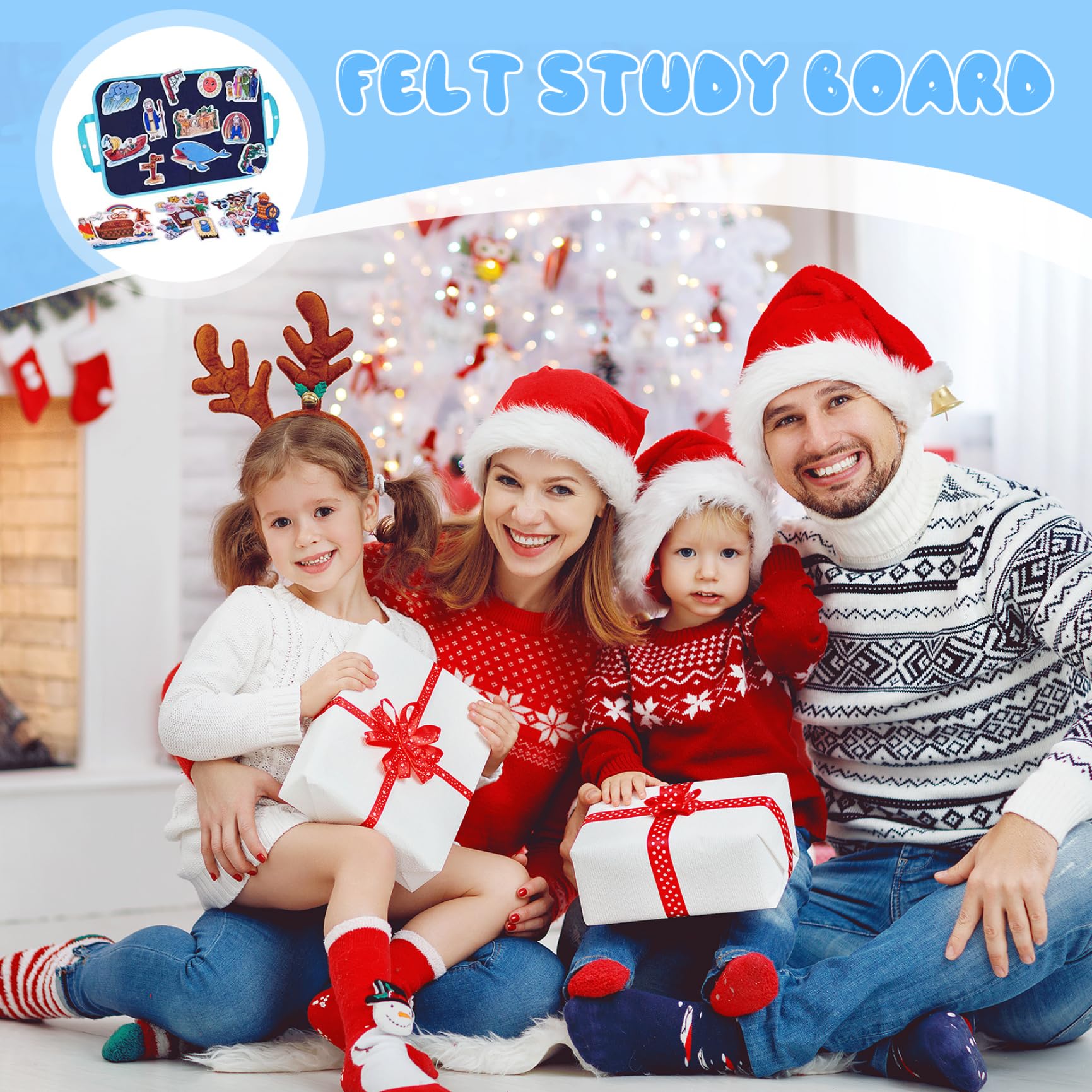 Board en feutre pour les tout-petits 1 set en train de ressentir un tableau pour les tout-petits histoires bibliques en feutre la planche, les histoires de planche en flanelle incluent Noah's Ark, Jo