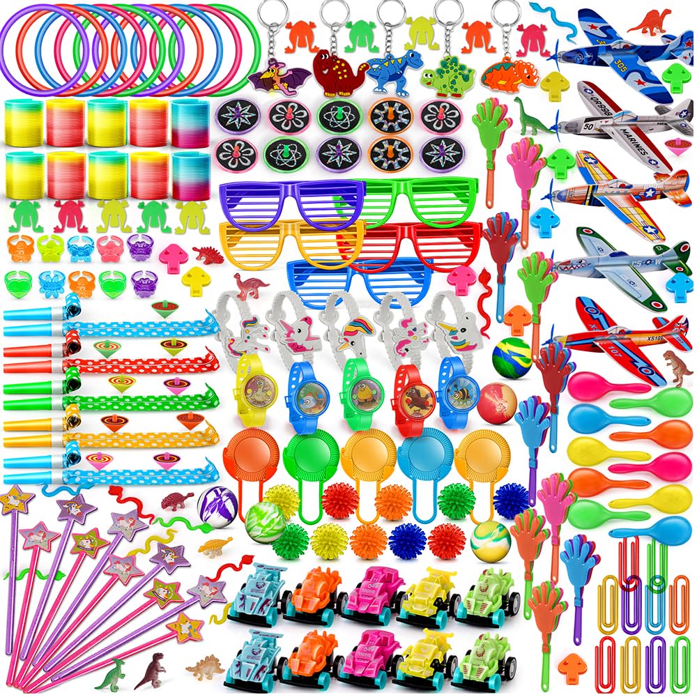 nicknack Bulk Party Bag Fillers for Kids, 200PCS Birthday Party Favours Toy Assortment, Loot Bag Pinata Fillers Classroom Giveaways & Rewards for Boys Girls (200PCS-2)