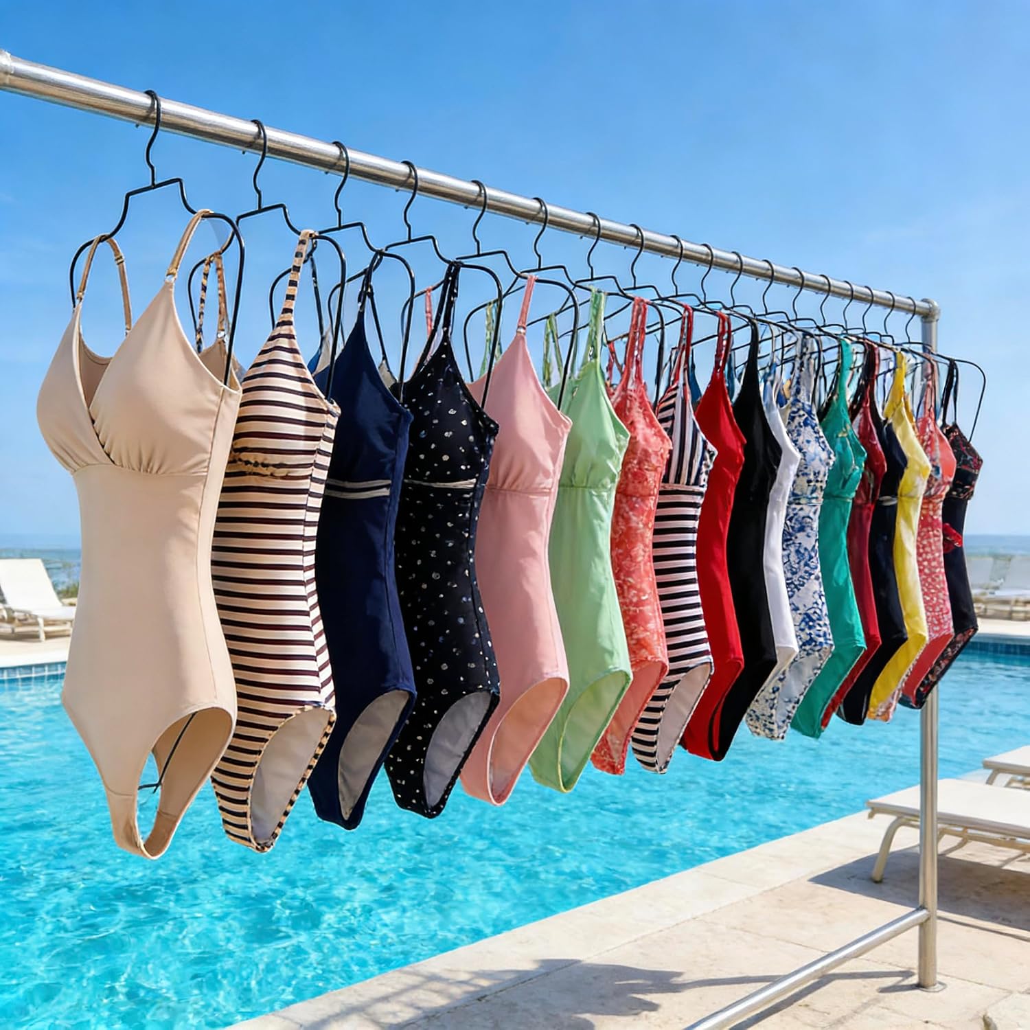 10 PCS Boutique Retail Display Stand Bikini Swimsuit Hangers Underwear and Panty Set Storage Rack for Lingerie,Retail Stores, Clothing Stores, Bedrooms, Swimming Pools, Beaches-Black