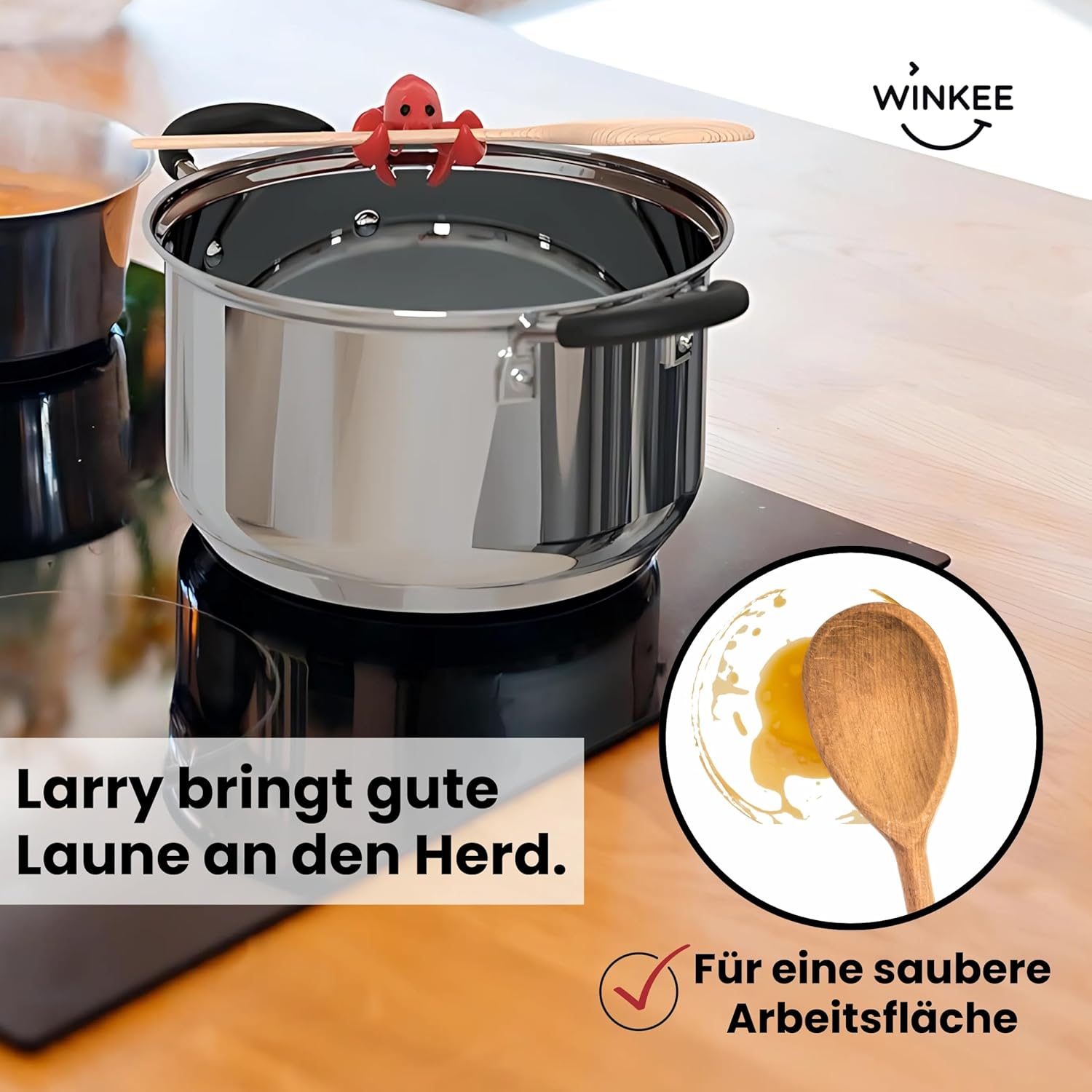 Winkee - Lobster Pot Guard & Cooking Spoon Holder for Kitchen Counter I Spoon Rest Made of Silicone I Spoon Holder & Pot Lid Holder I Must Have for Your Kitchen