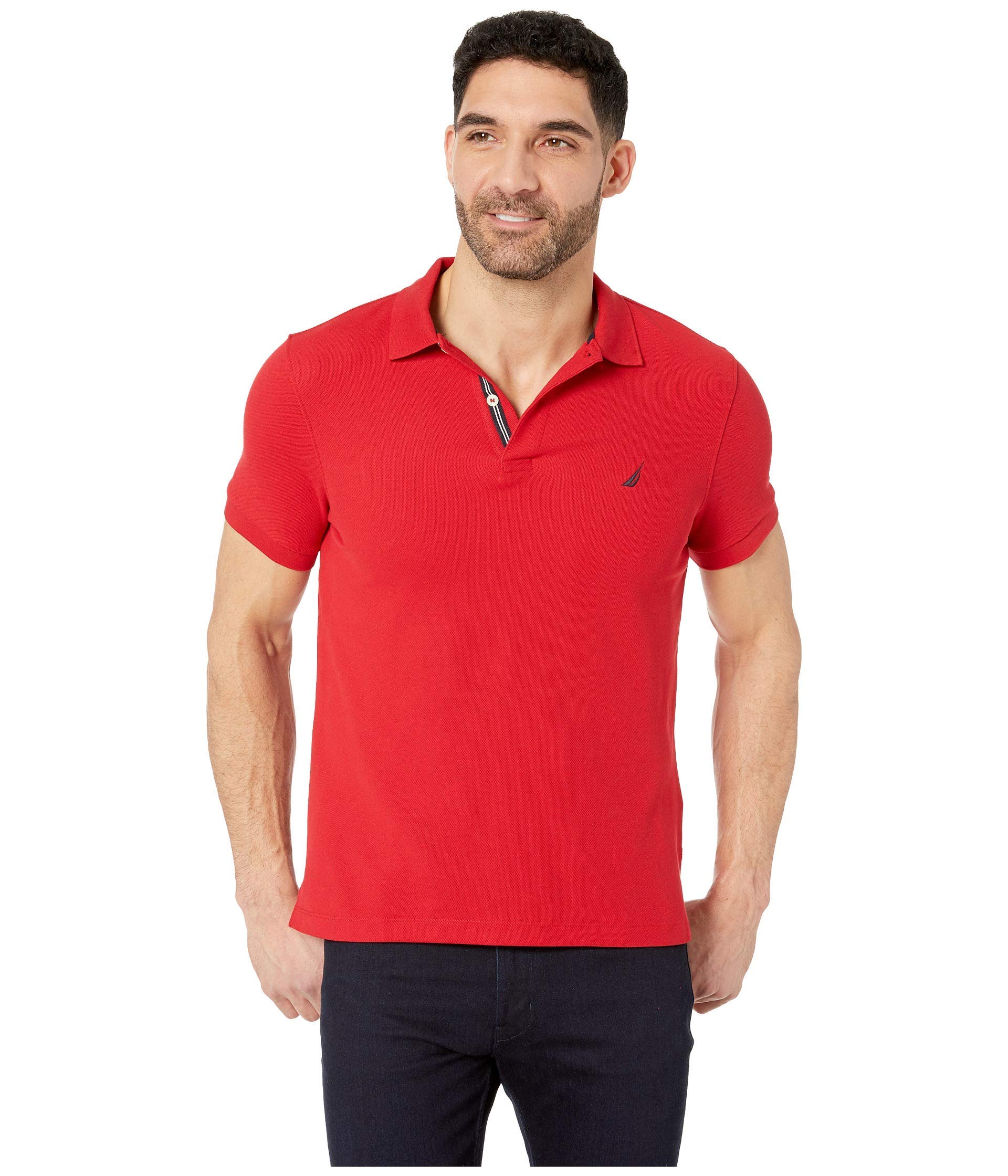 Nautica Men's Stainably Crafted Slim Fit Performance Deck Polo