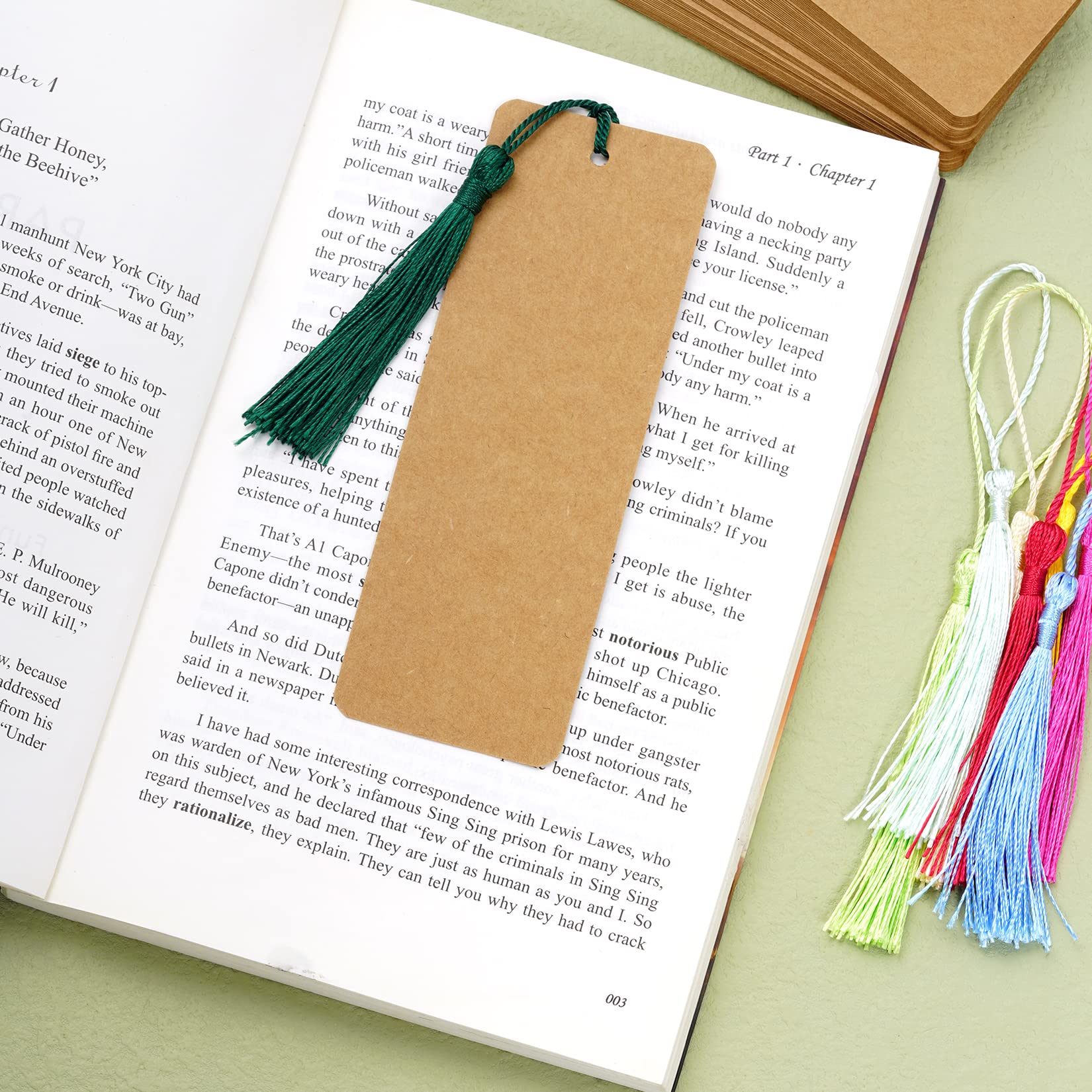 120 Pcs Kraft Paper Blank Cardstock Bookmarks, Paper Bookmarks With 100