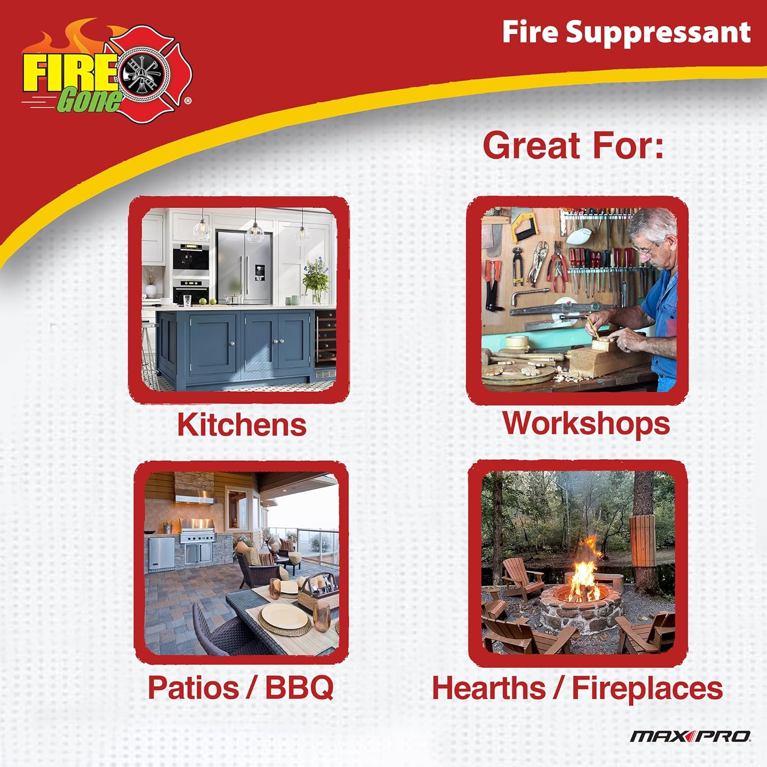 Fire Gone 2NBFG2704 White/Red Fire Suppressant Canisters - 16 Ounce, (Pack of 2 Units)
