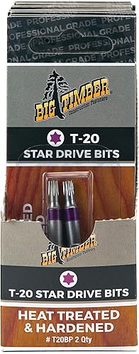 Big Timber T20MP # T-20 Drive Genuine Torx Power Bits Blister pack,(12 per Box)