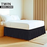 Vista 2 de Utopia Bedding Falda de Cama Elástica Twin - Volante de Fácil Colocación - Falda de Cama de Microfibra con Cinturón Elástico Ajustable Caída
