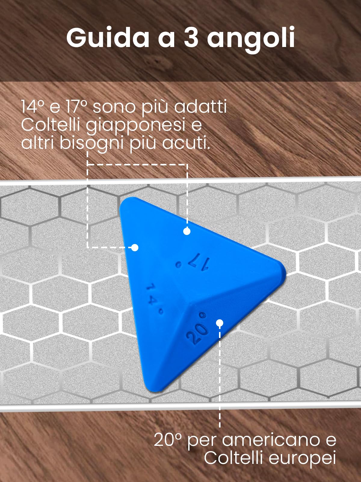 Kit di pietra diamantata per affilare i coltelli, 3 grana laterale 400/1000/8000, pietra per affilare i coltelli, pietra diamantata e ceramica di alta qualità con coramella in pelle e guida