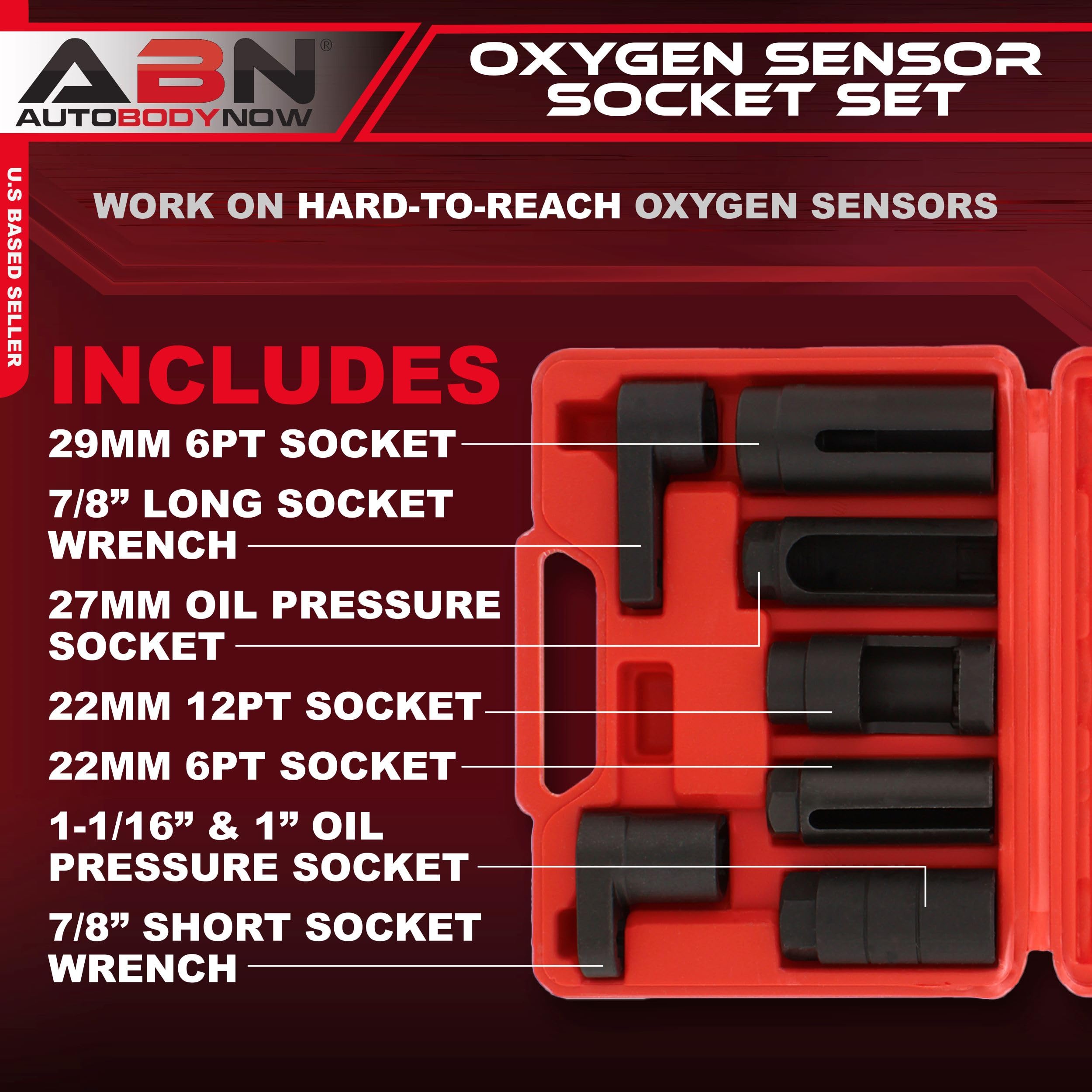 O2 Zuurstofsensor Socket Demontagegereedschap voor auto's, 3/8 inch aandrijving, 22 mm, toegang tot de sensor vanaf de zijkant, voorkomt schade aan draden, universeel voor de meeste modellen