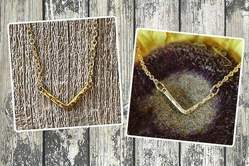 Miniatura 4 de Gold Chevron Necklace, V Shaped Layering Jewelry, Wife or Girlfriend Gift, Modern Necklace