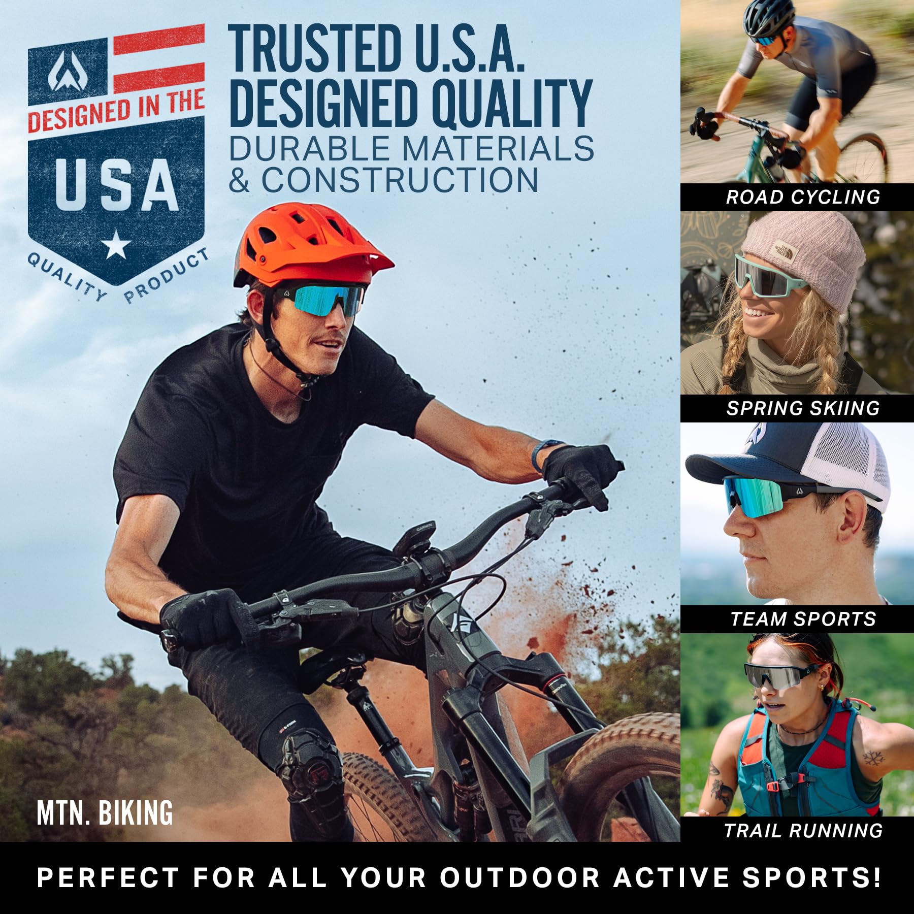 Wildhorn Radke MTB okulary rowerowe UV400, sportowe okulary przeciwsłoneczne, okulary rowerowe dla mężczyzn i kobiet, z 3 wymiennymi soczewkami