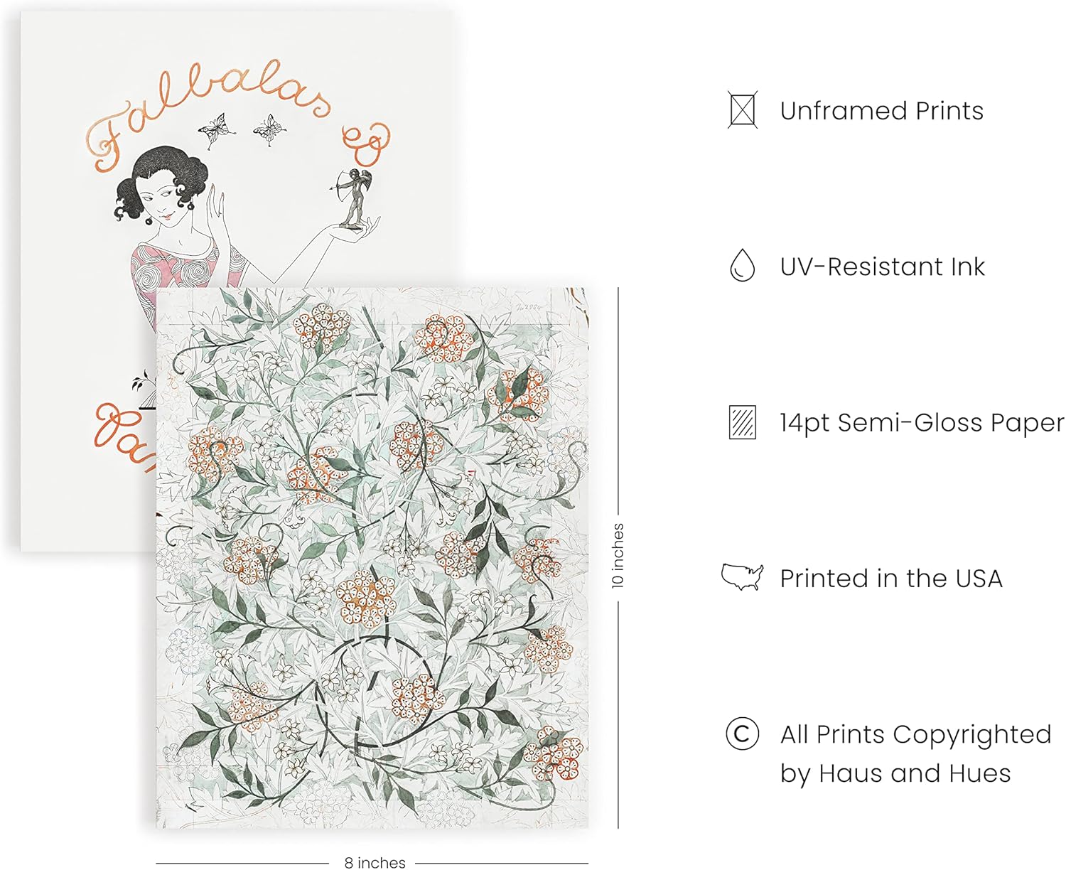 HAUS AND HUES - Juego De 4 Flores Para Pared, Pinturas De Flores Enmarcadas, Fotos Florales, Carteles Botánicos Enmarcables (11 X 14 Pulgadas, Marco Negro