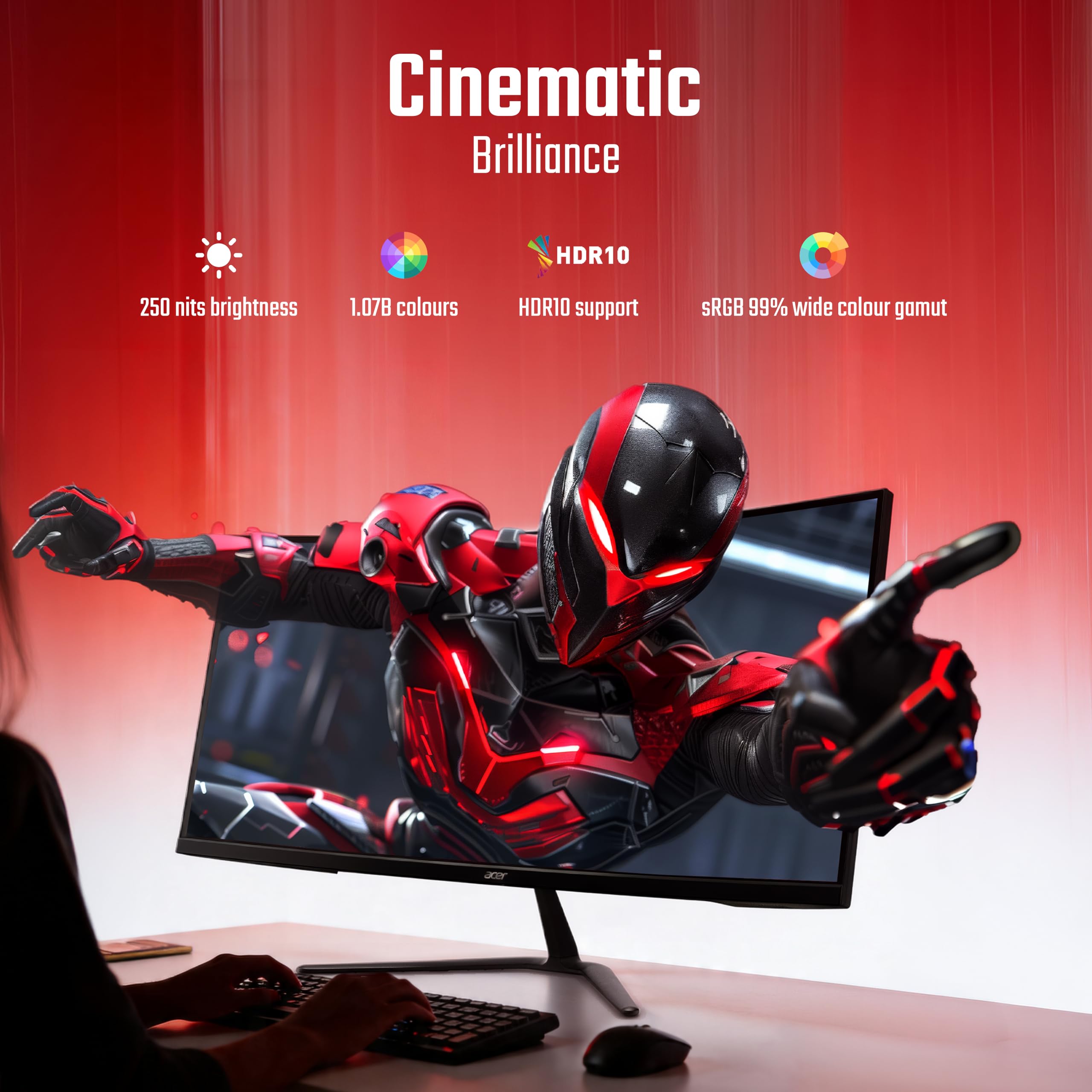 Acer Nitro ED340CUR J0 34 Inch UWQHD Curved Gaming Monitor | 3440x1440 VA Panel | 120Hz (DP) | 1ms VRB | AMD FreeSync Premium | HDR10 | 1500R | 2x HDMI 2.1 + DP 1.4 | Easy Tilt | Speakers | VisionCare — Amazon image 3