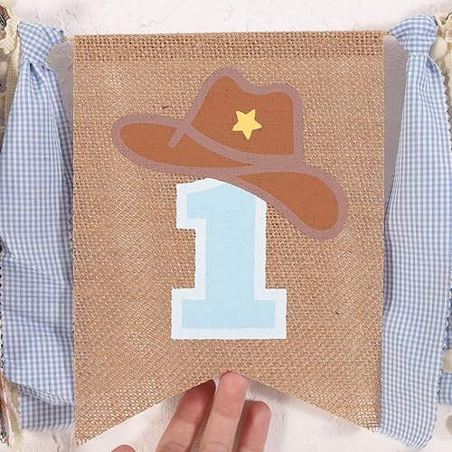 Miniatura 6 de Cartel de primer cumpleaños para silla alta – Rodeo de vaquero para decoración de tela de fiesta, baby shower, guirnalda de fondo para accesorios de