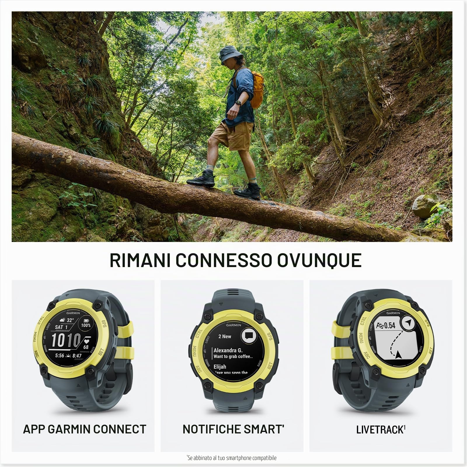 Garmin [renewed Instinct E, Smartwatch 40mm Display MIP,GPS,Cardio,SpO2, 70 app per lo sport, Training Readiness, Activity Tracker 24/7, Notifiche, Autonomia 14 giorni Black & Charcoal Ricondizionato