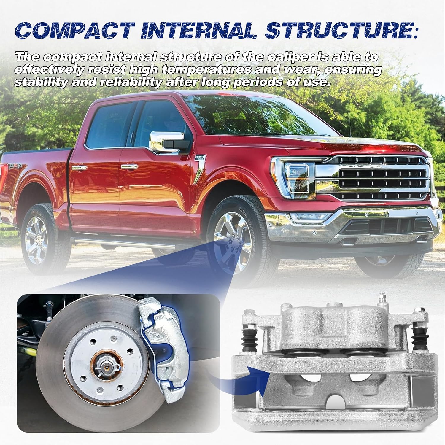Front Left Brake Caliper Compatible with Ford F-150 2012-2020# AL3Z-2B292-A, CL3Z-2B121-A, CL3Z-2B121-B, FL3Z-2B121-A, FL3Z-2B121-B, 18-B5405
