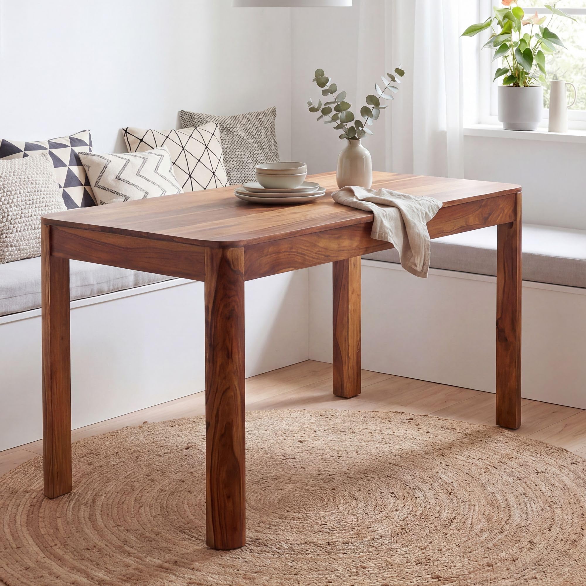 FineBuy Stół do Jadalni 120x60x76 cm Lite Drewno Sheesham dla 6 Osób
