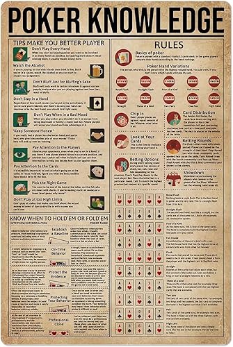 Poker Knowledge - Cartel de metal con texto en inglés Make You Better Player, póster divertido para bar, cueva, sala de estar, cocina, garaje,