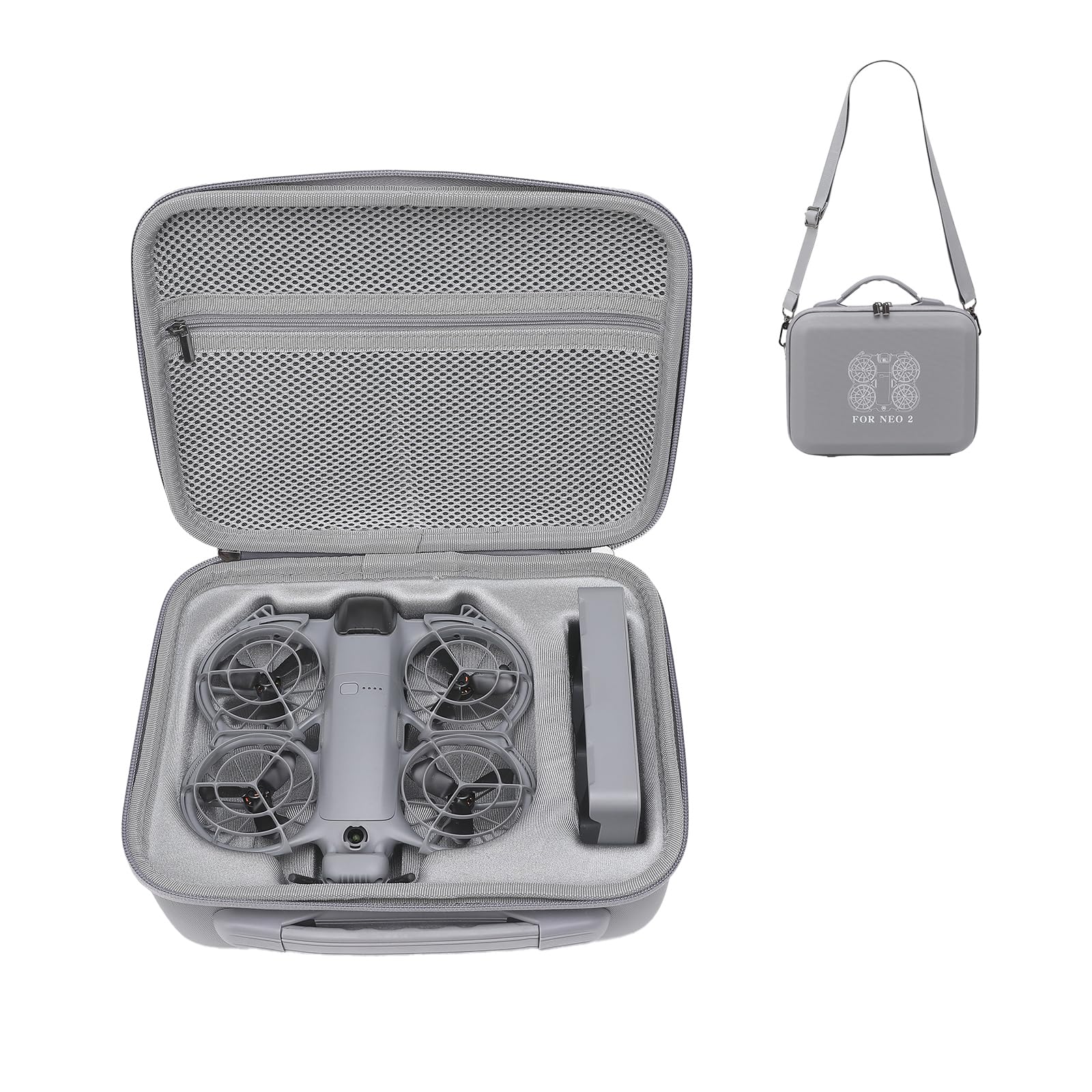 Sac DJI Neo2 Drone, Sac de Transport pour DJI Neo2 No RC Portable Fly More Combo Sac Rangement Drone de Voyage avec Sangle de Transport, Gris