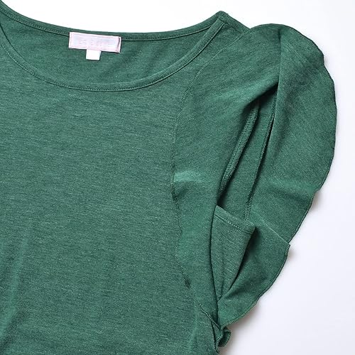 Miniatura 4 de Bhome Blusa de maternidad con mangas cortas voladoras para embarazadas, blusa casual para embarazadas, túnica de embarazo