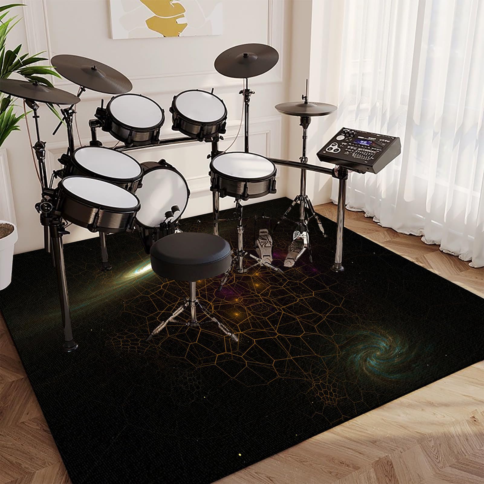 160 x140 cm Schlagzeugteppich Drum Teppich, Schlagzeug Teppich, Antivibrationsmatte, Elektronisch Snare Klavier Musikinstrumente Teppich, Schalldichte Teppich, rutschfeste Trommel Teppiche