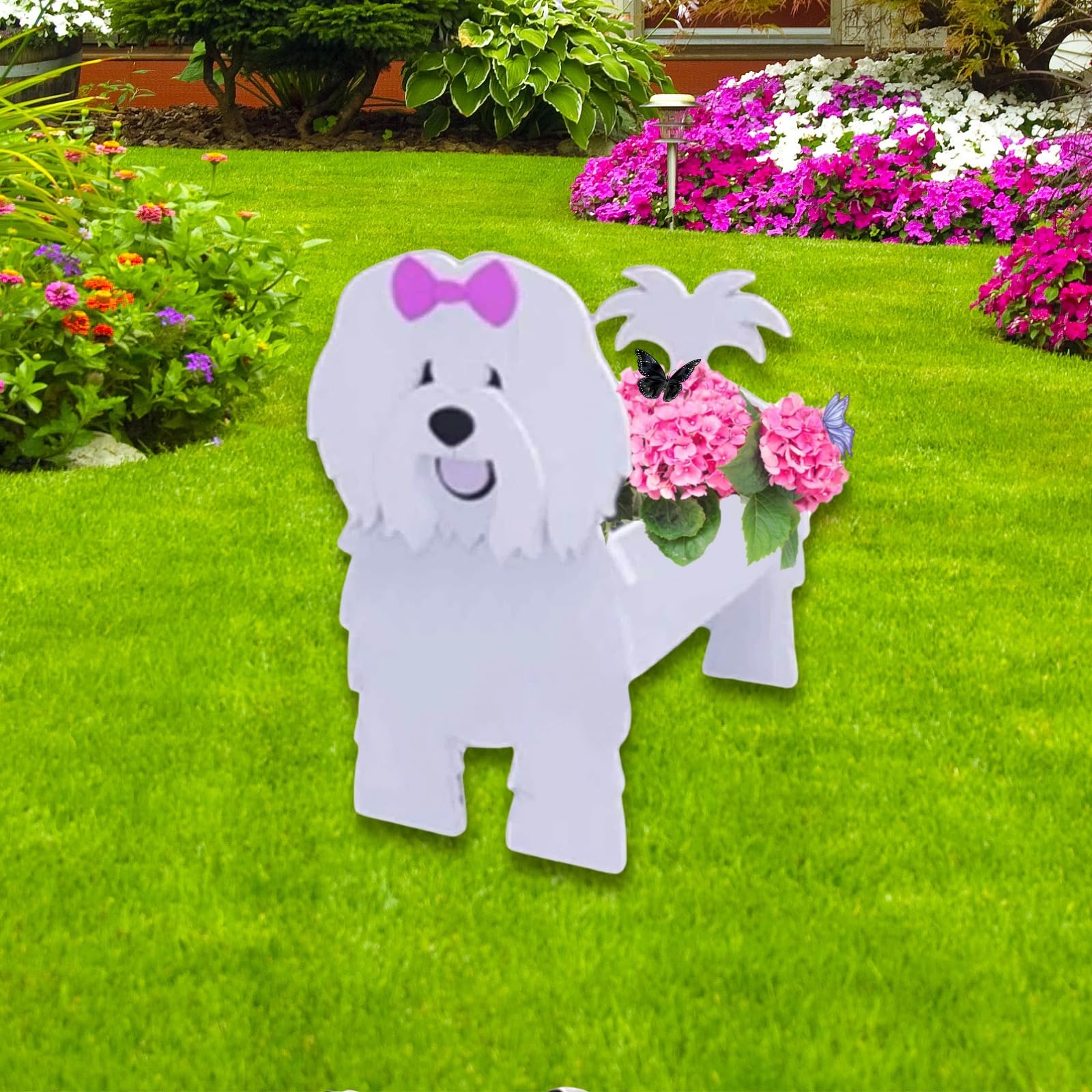 strolfay Cotton Veil Dog Planter Plant Pots,Cute Dog Flower Planter,Gifts for Pet Lovers,Unique Animal Plant Pots,Office,Indoor Outdoor Garden Decor(9.45 * 9.02 * 13.39in)