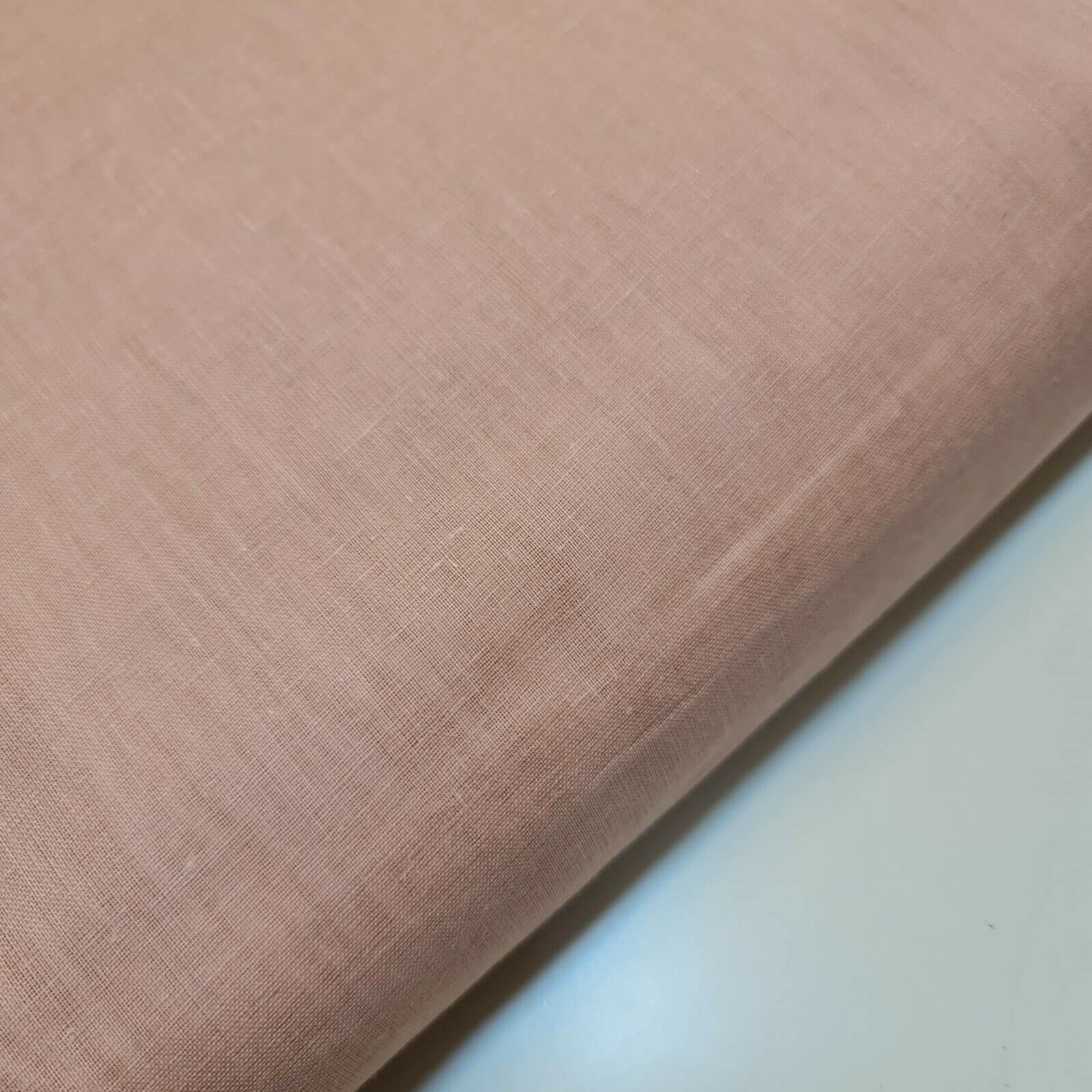 New Plain/Solid Dyed Soft 100% Cotton Muslin (Mulmul/Voile/Cheesecloth) Dress Craft Fabric Material 45" - 112 cm Wide Sold in Various Pre - Cut Lengths (Tea Rose Pink)