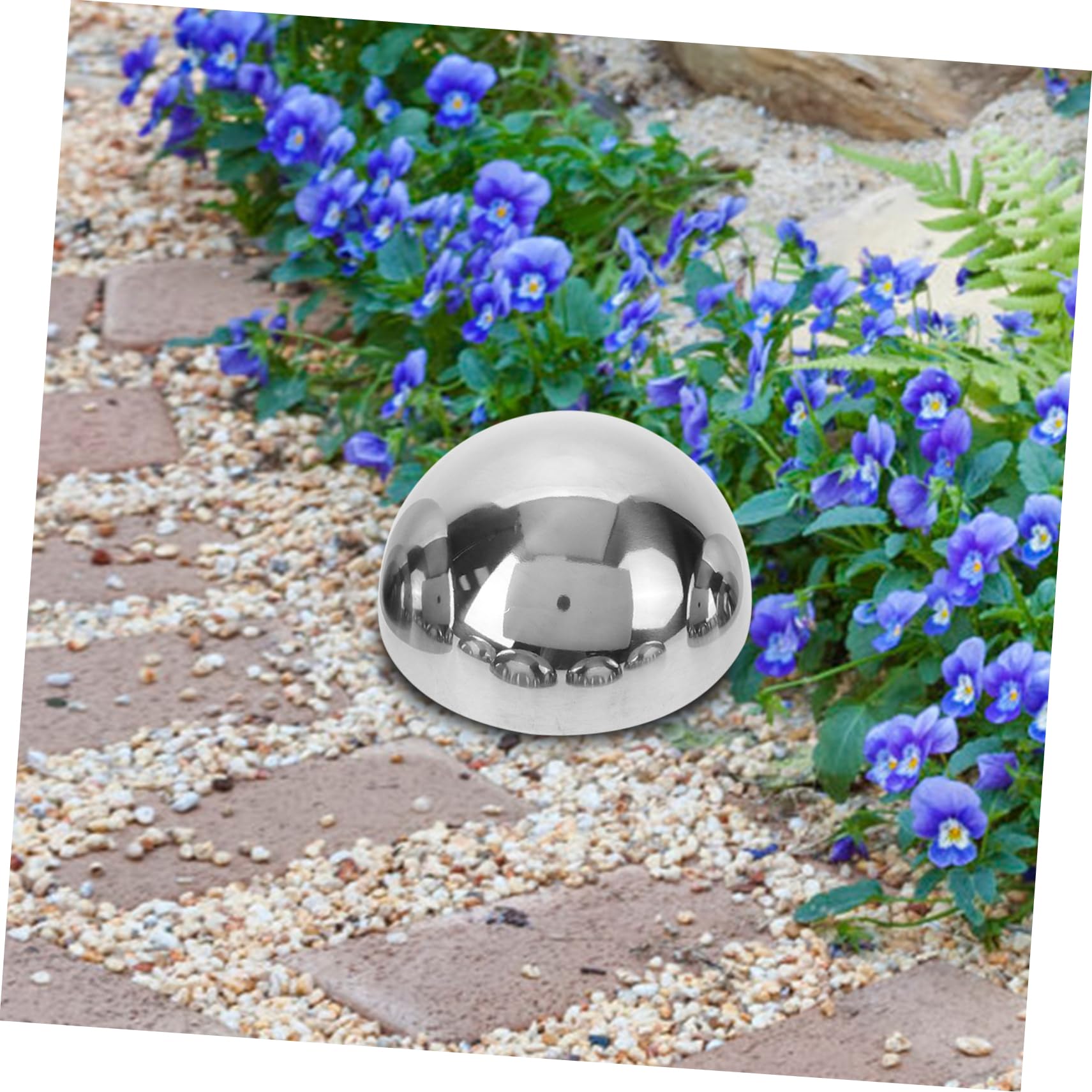 Abaodam 12 Palline Acciaio in Acciaio Inossidabile, Semisfera Decorativa Riflettente per Giardino Esterno, 5 Diametri Assortiti, 12 Pezzi