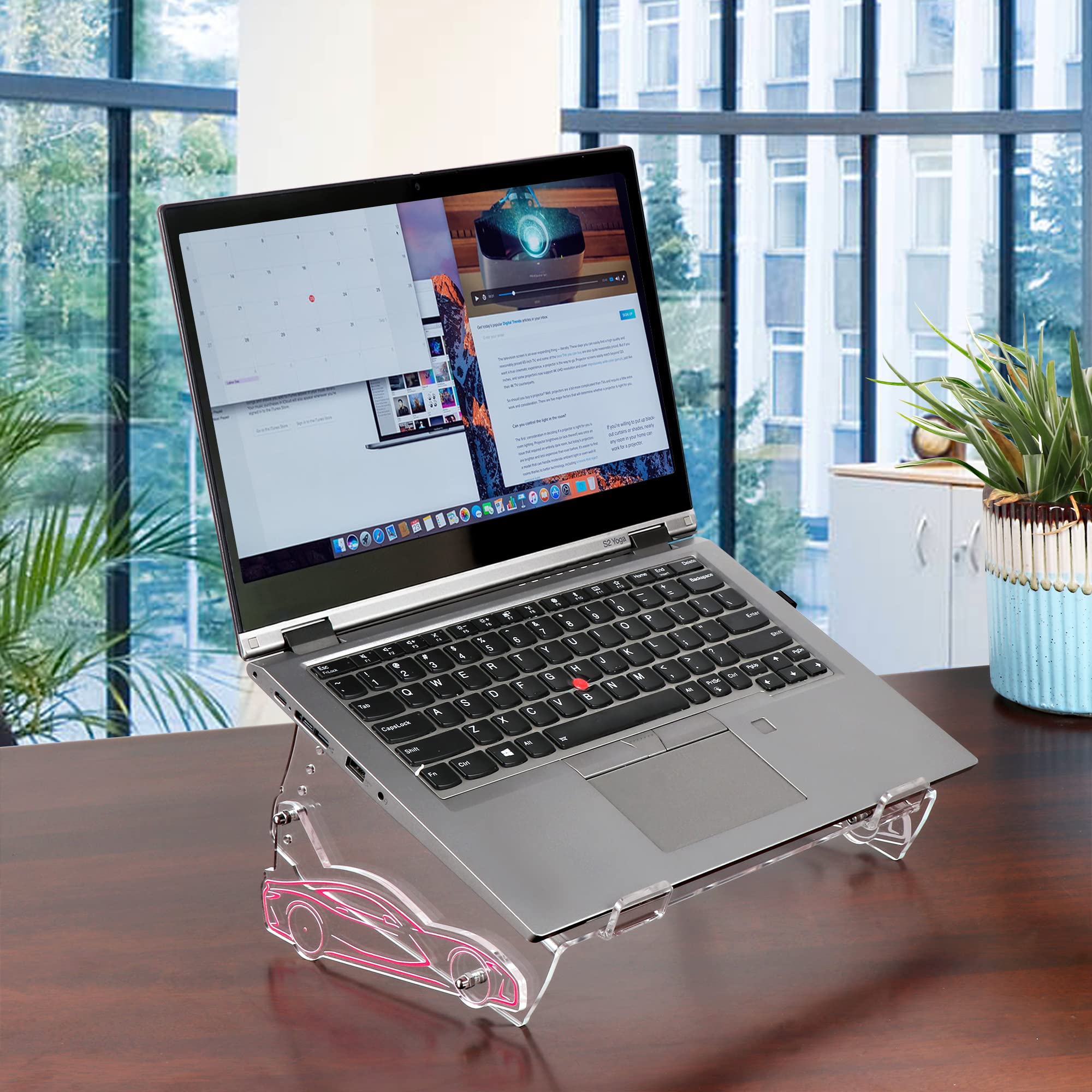 Laptop-Ständer Aus Acryl – Transparent, 4-fach Höhenverstellbar, Für 10–17 Zoll Notebooks, Ergonomisch