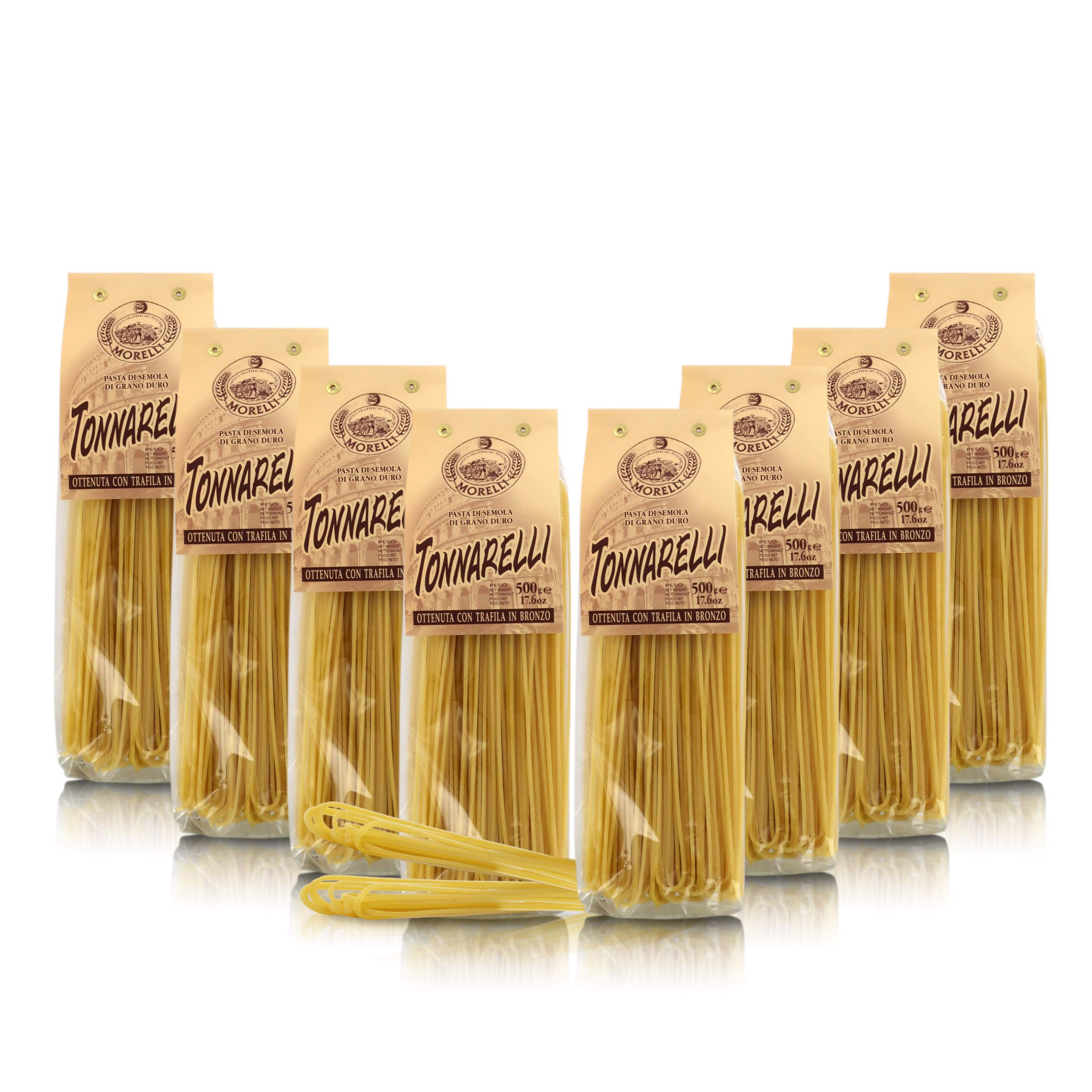 Antico Pastificio Morelli 1860 Srl Spaghetti Tonnarelli, regionale Pasta, 8 Packungen à 500 g.