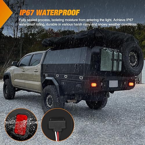 Vista 47 de Nilight Luz trasera ovalada de 6 pulgadas, 2 unidades, luces de marcha atrás blancas de 24 LED con ojales de montaje empotrado, impermeables IP67