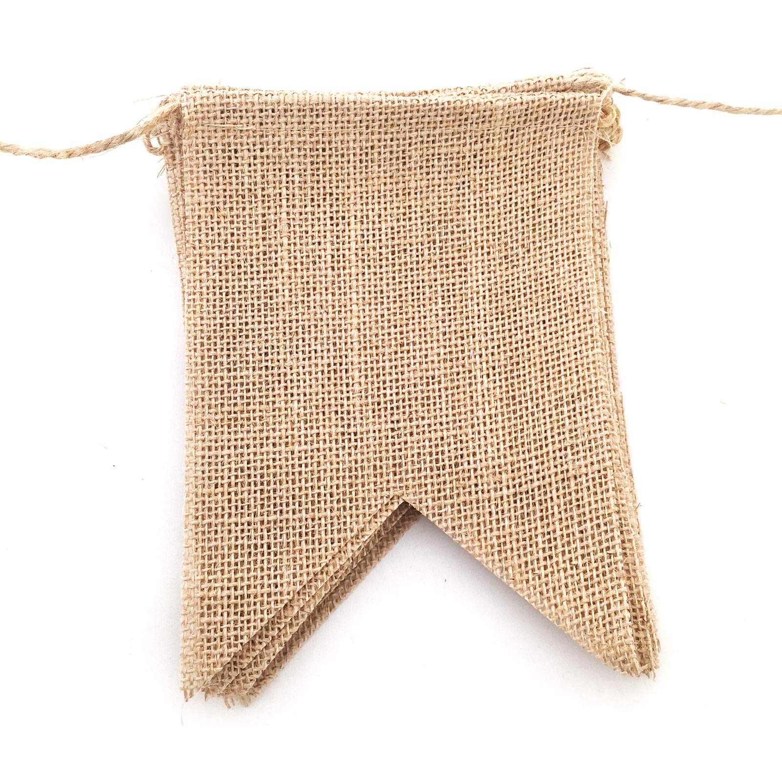 LWR CRAFTS Burlap Bunting Banner Swallow-Tailed Flags 15 Pieces 15 feet