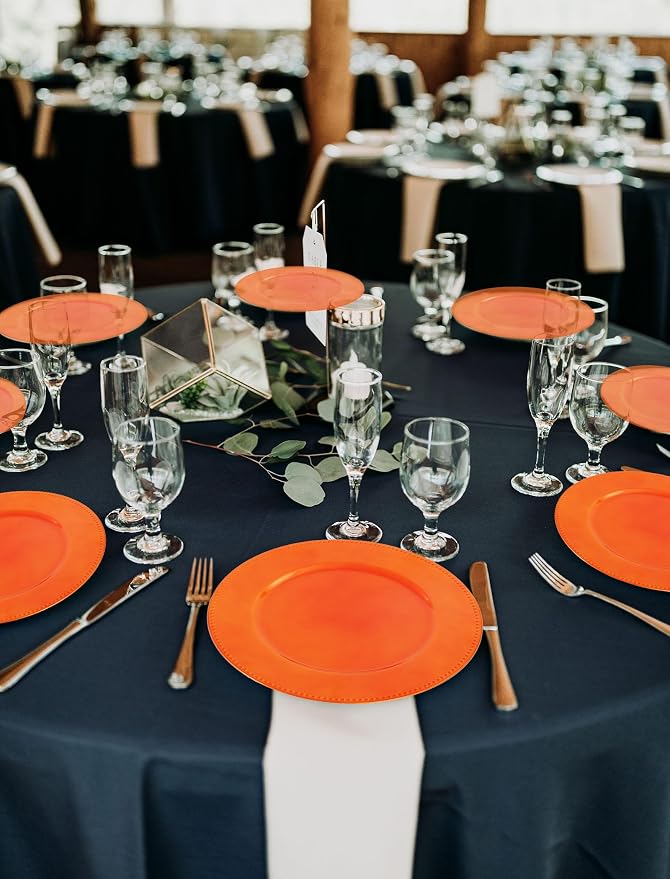 36 Platos Cargadores Naranja 33 cm Decorativos miniatura 8