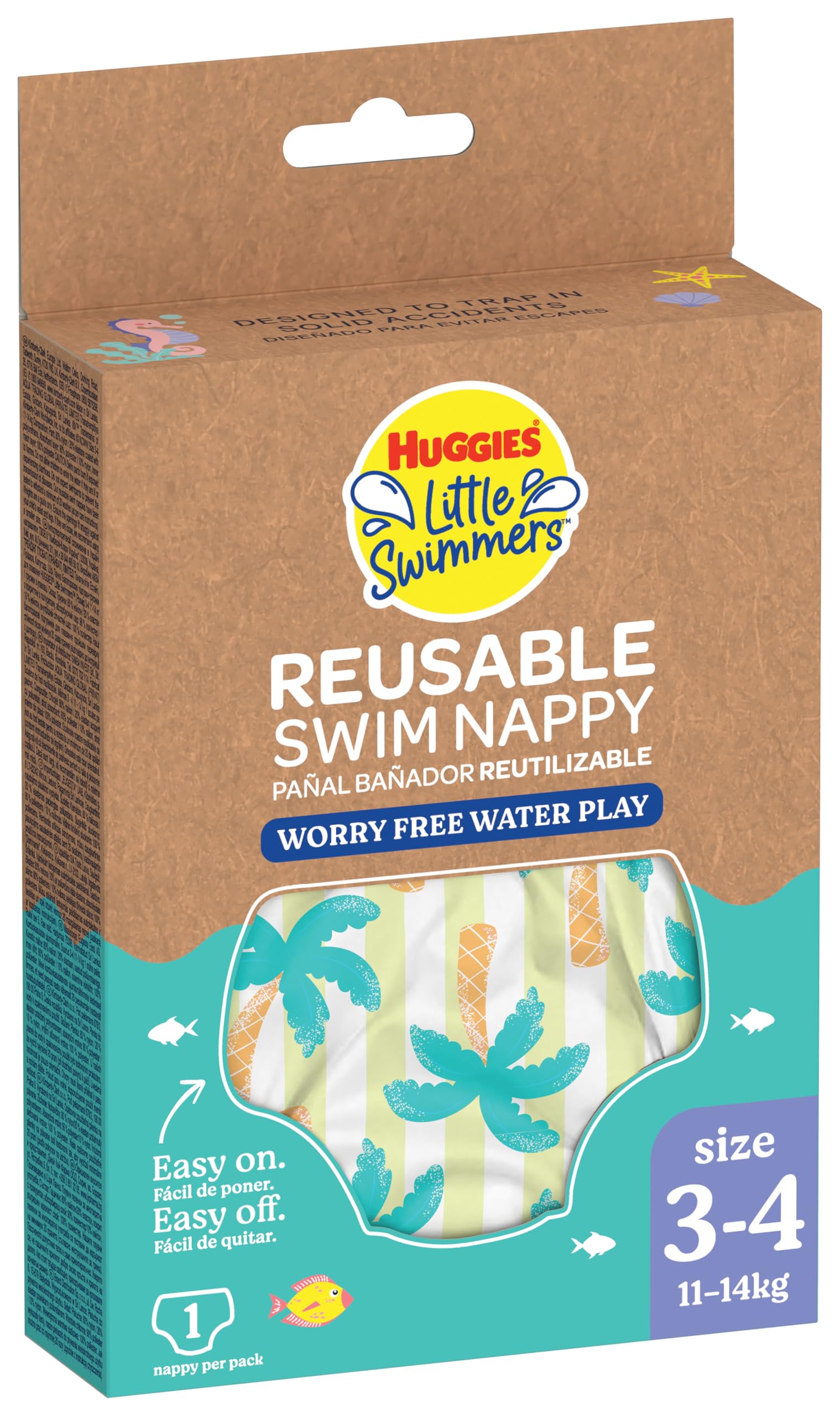 Huggies Little Swimmers, rozmiar 3-4 (7-15 kg), 1 pieluszka wielokrotnego użytku z tropikalnym wzorem