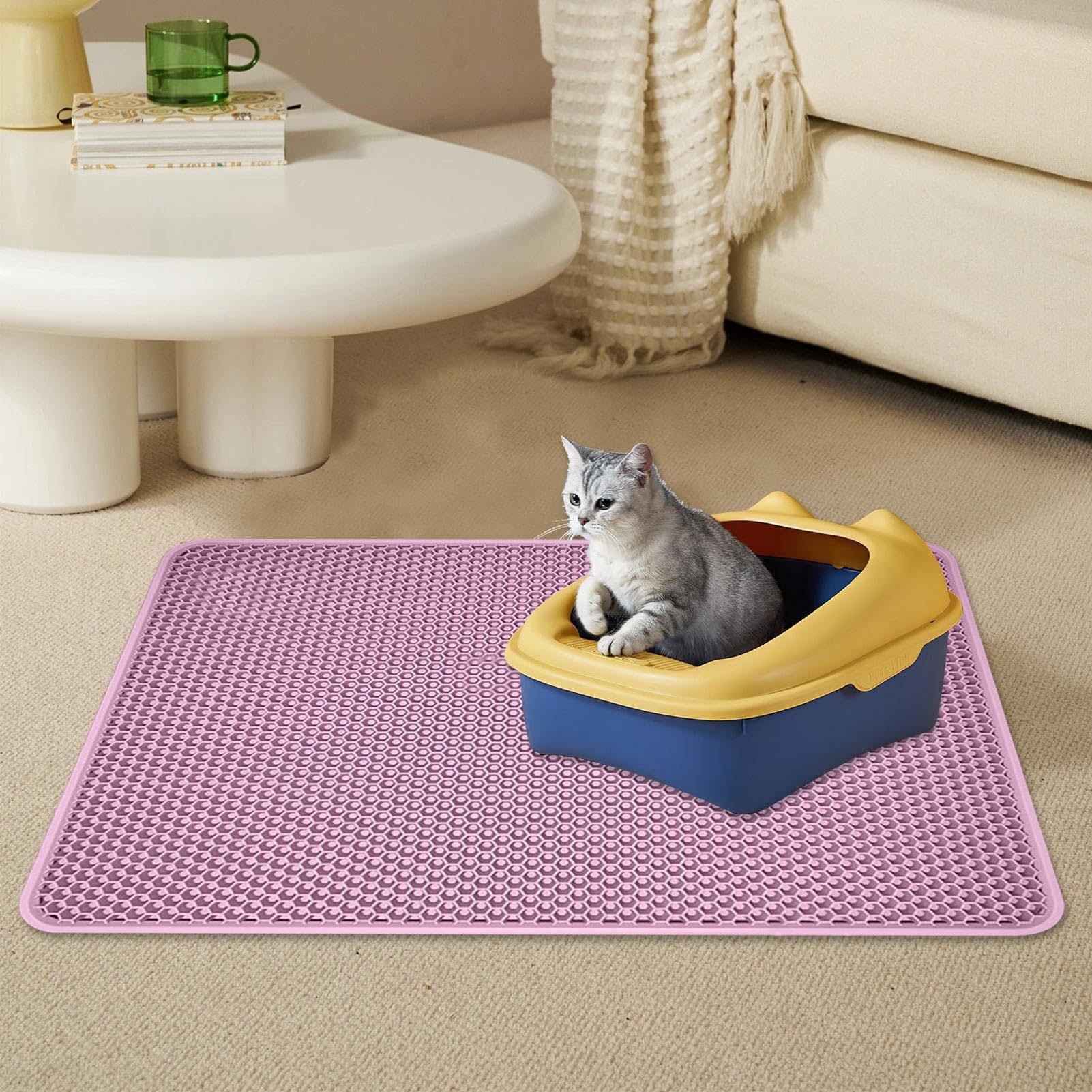 Katzentoilettenmatte, Katzenklo Fangmatte mit doppellagigem Design