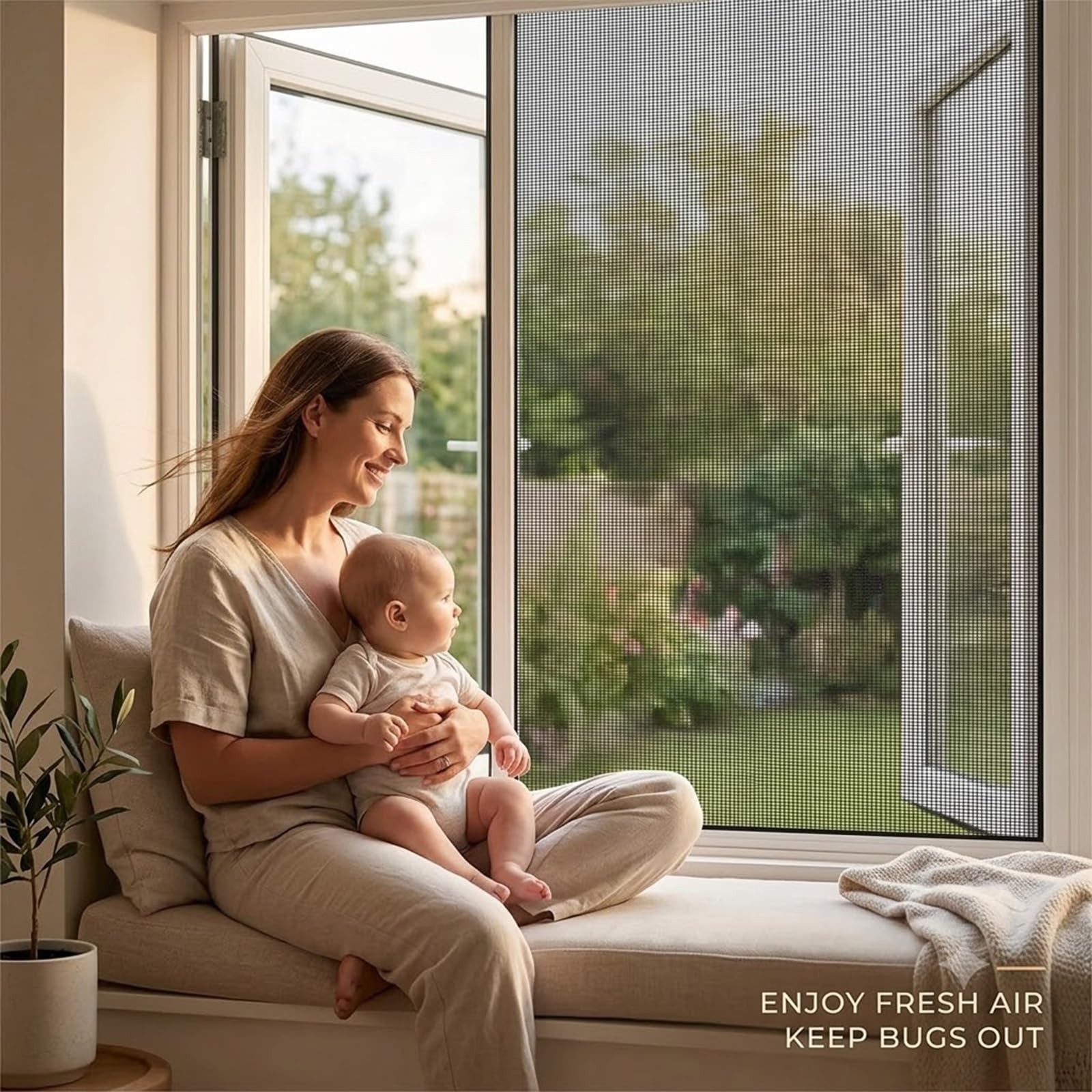 Moustiquaire Fenetre sans Percage Ajustable, Moustiquaire Anti-Insectes Toile Anti-Insectes Découpable pour Porte Fenêtre Et Salon, Filet Respirant(Blanc,180x1000cm)