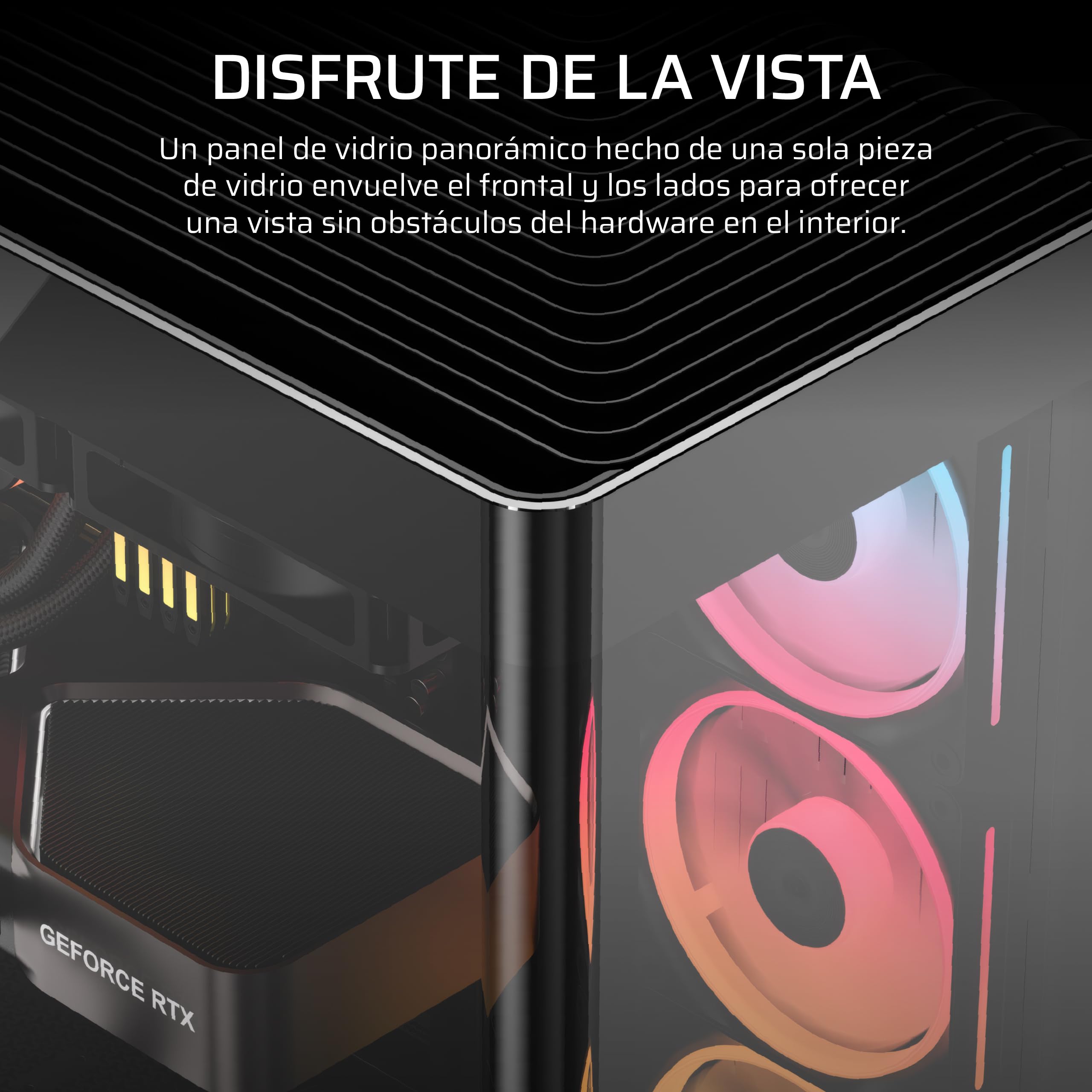 CORSAIR Frame 4500X LX-R RGB Link Caja de PC Semitorre con Cristal Panorámico – Sistema de Montaje de InfiniRail, Capacidad para Dos radiadores de 360 mm, Incluye 3 Ventiladores LX120R – Negro
