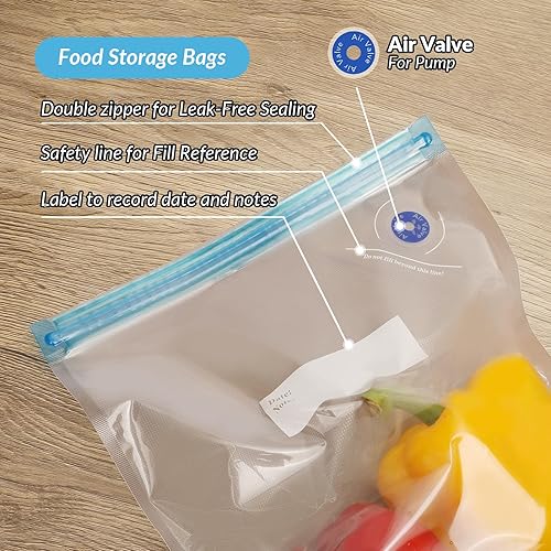 Miniatura 3 de Bolsas Sous Vide de 27 unidades, sin BPA, reutilizables, almacenamiento de alimentos de doble capa (13.5 x 10 pulgadas) para cocinar, almacenar