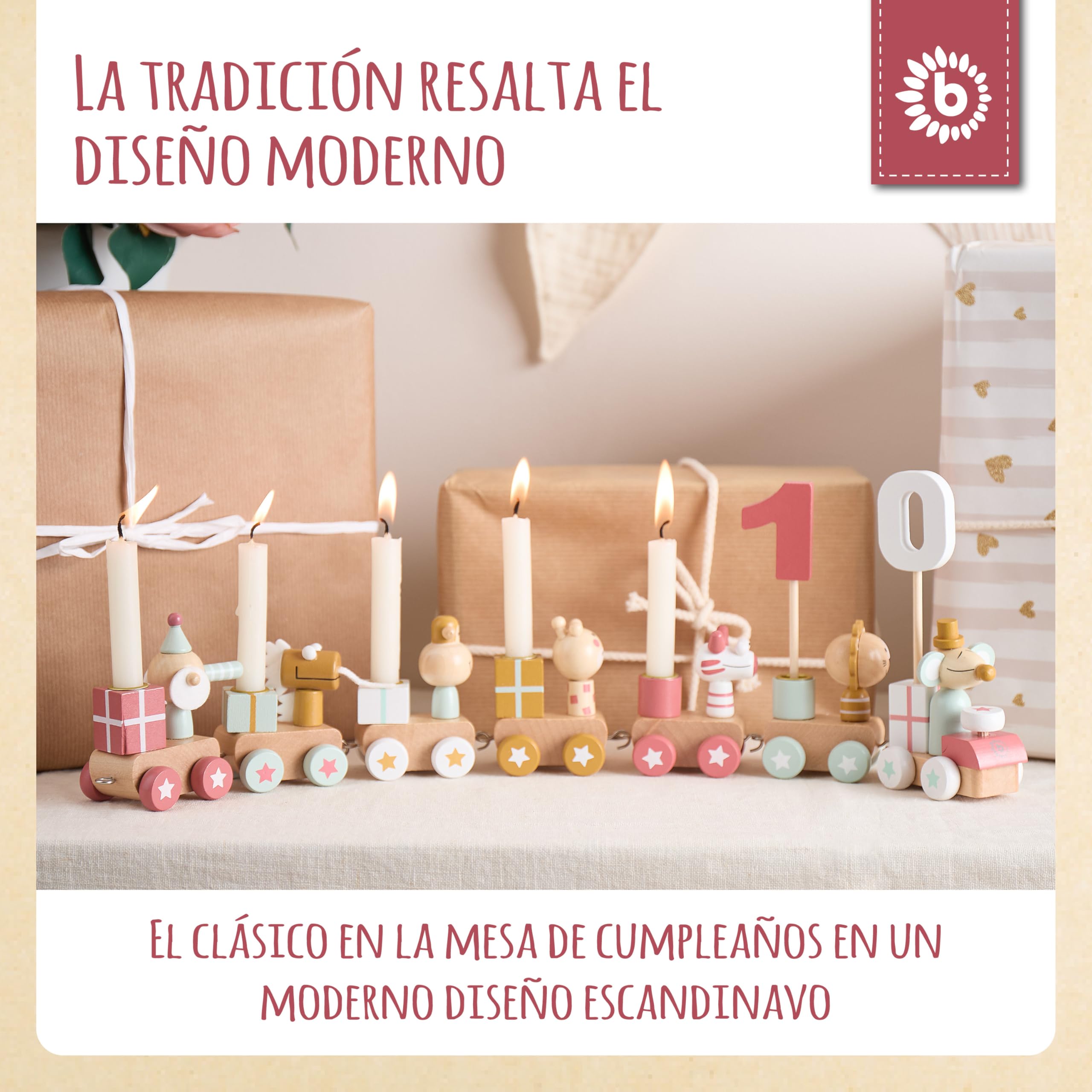 Bieco Tren de Madera con Locomotora Numerada para Niños