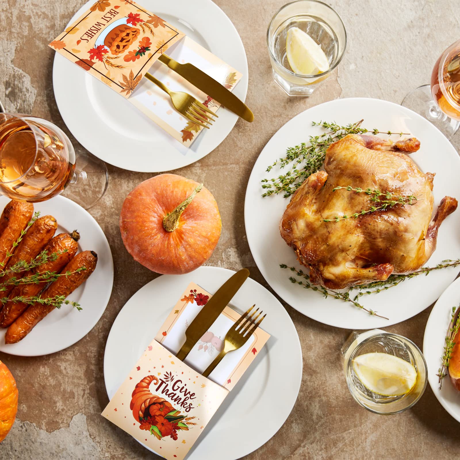 Decoracion Para La Cena De Thanksgiving 24PCS Thanksgiving Cutlery