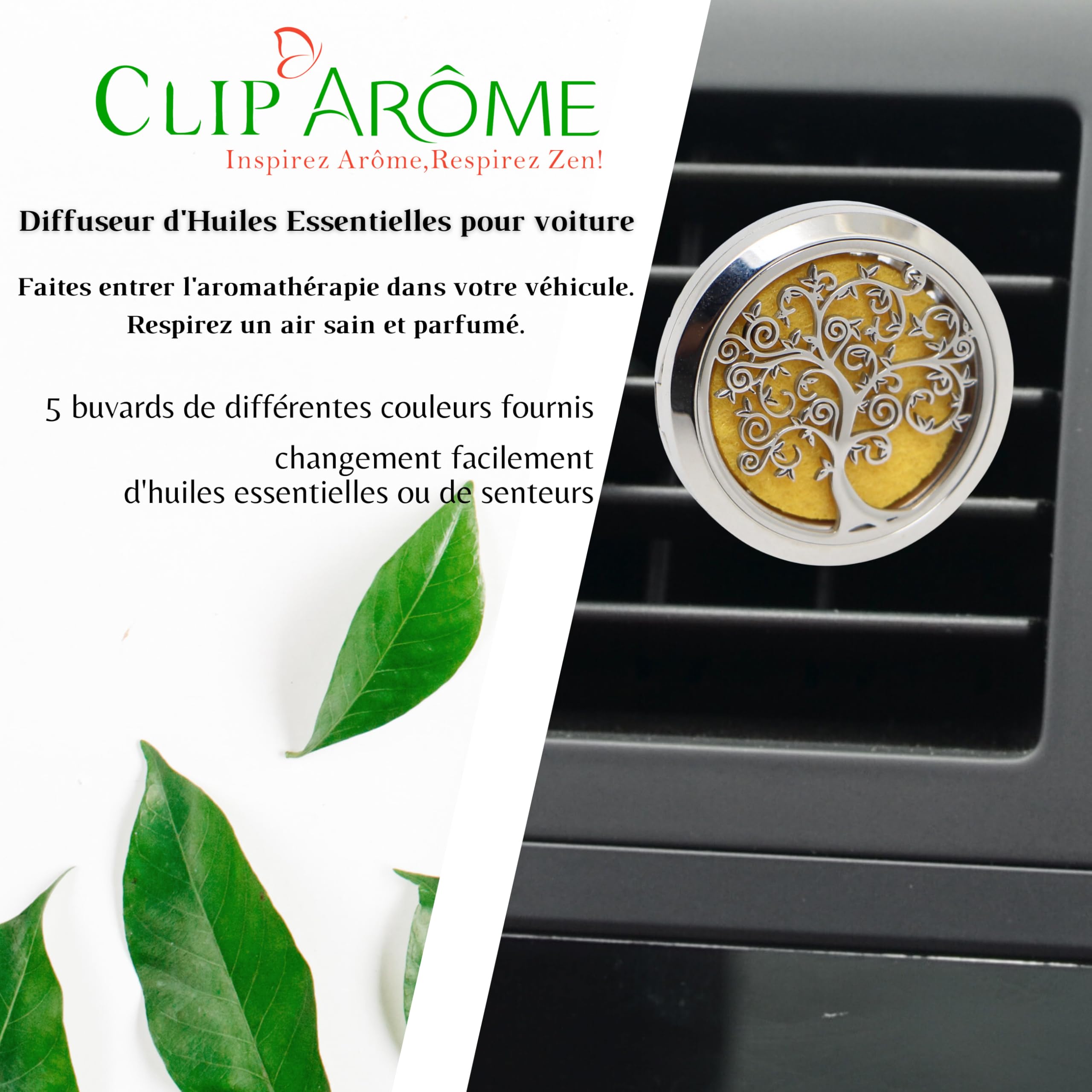 Diffuseur de parfum de voiture moderne et portable en plastique pour mini-ventilateur, désodorisant de voiture à clipser sur grille d'aération, alimenté par batterie, marque privée