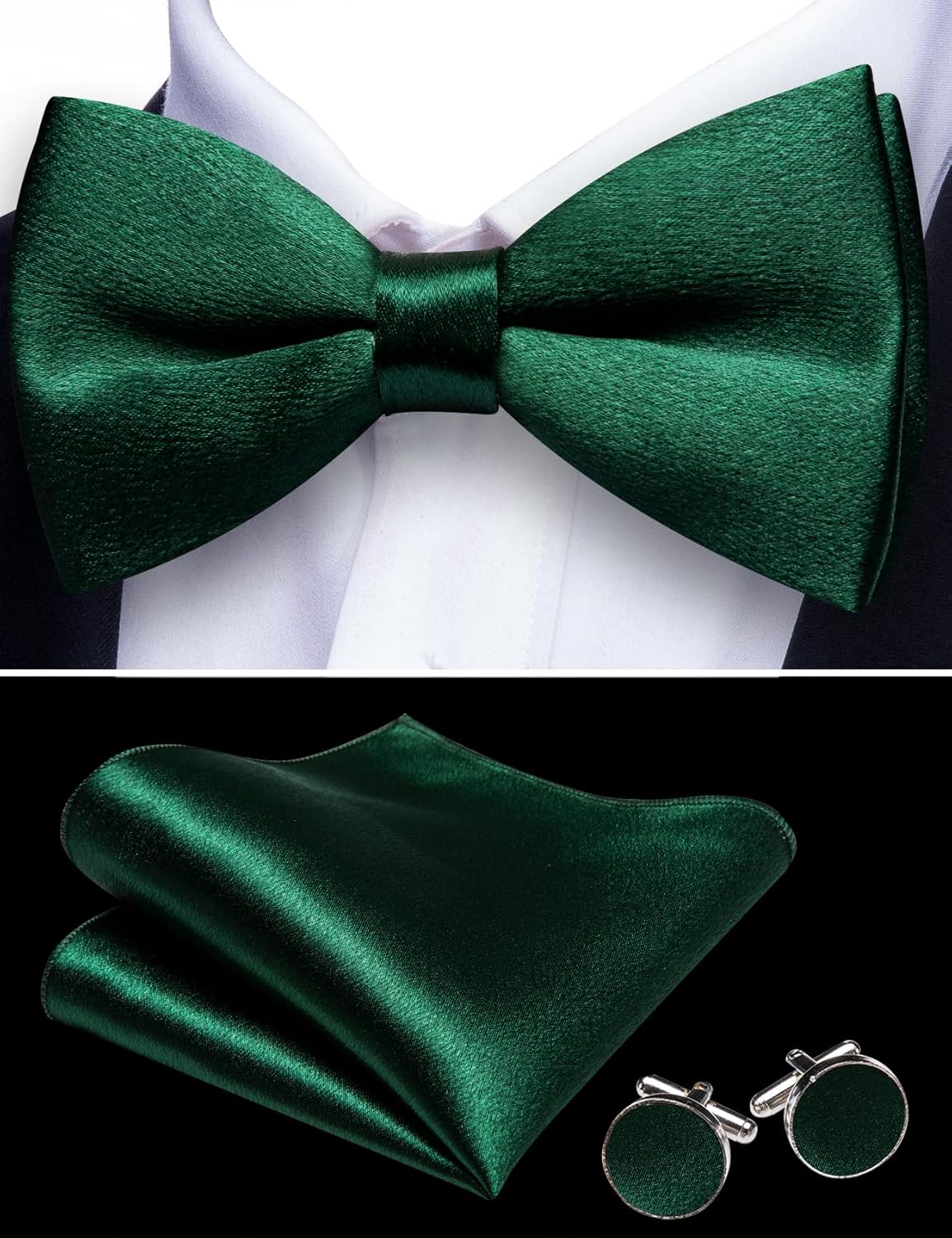 Barry.Wang Mens Formal Suit Vest Tie Bowtie Set 8PC Lapel Collar Casual Slim Fit Waistcoat Wedding Party Tuxedo - Image 4